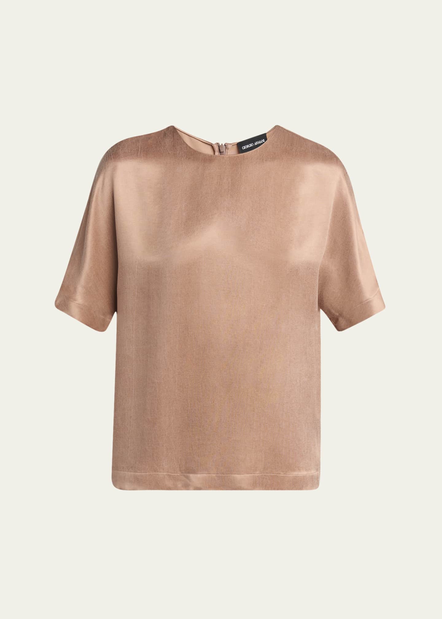 Giorgio Armani Short Sleeve Viscose-Blend Top Image 1 of 5