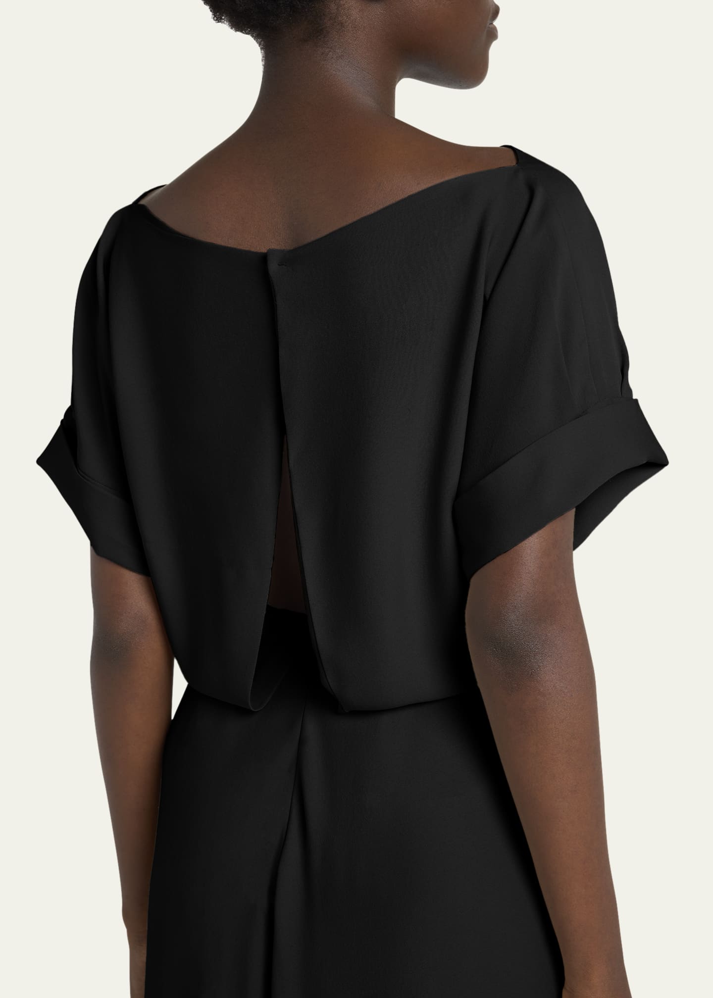 Giorgio Armani High-Low Boatneck Silk Dress Image 5 of 5