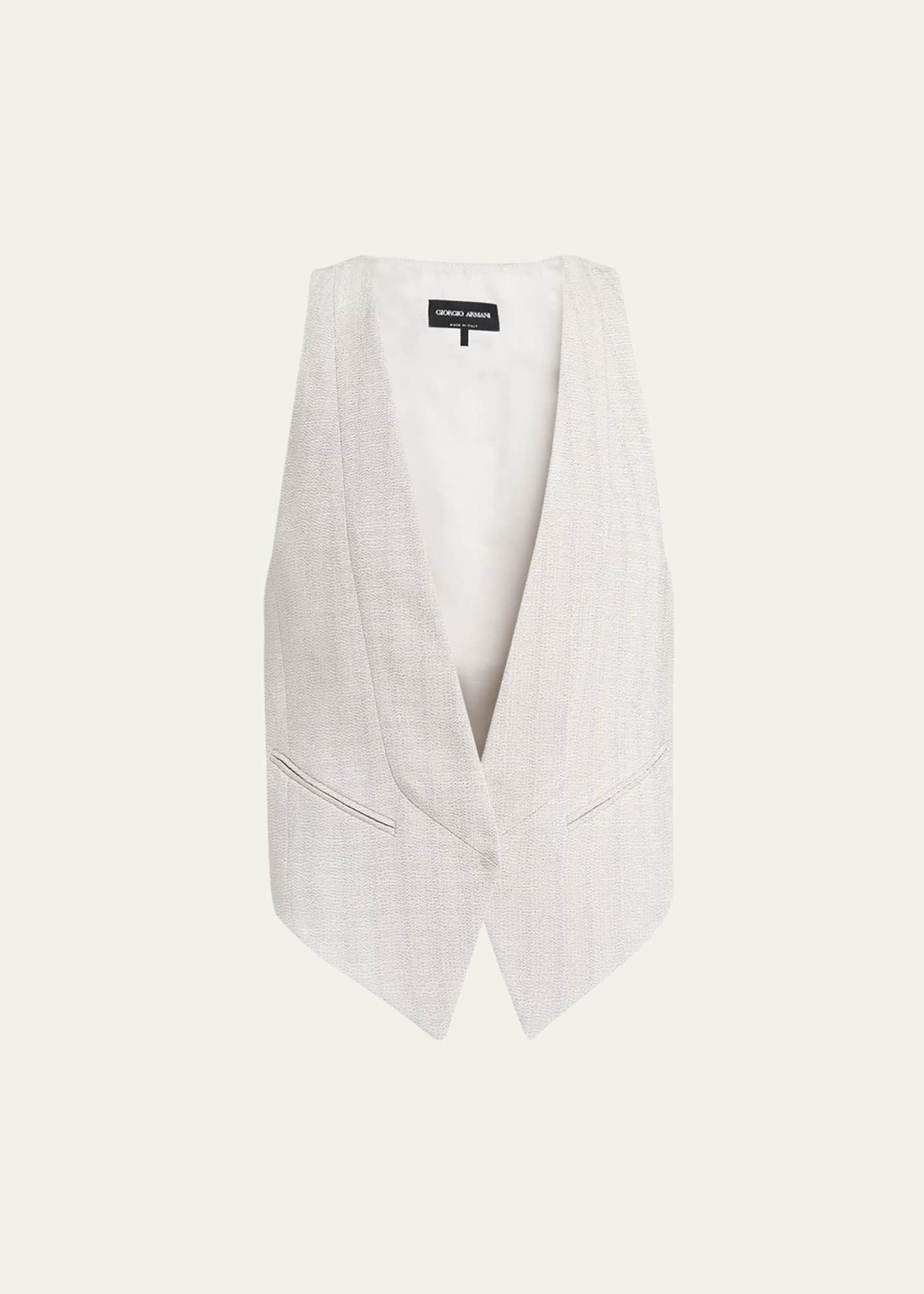 Giorgio Armani V-Neck Cutout Viscose-Blend Vest Image 1 of 5
