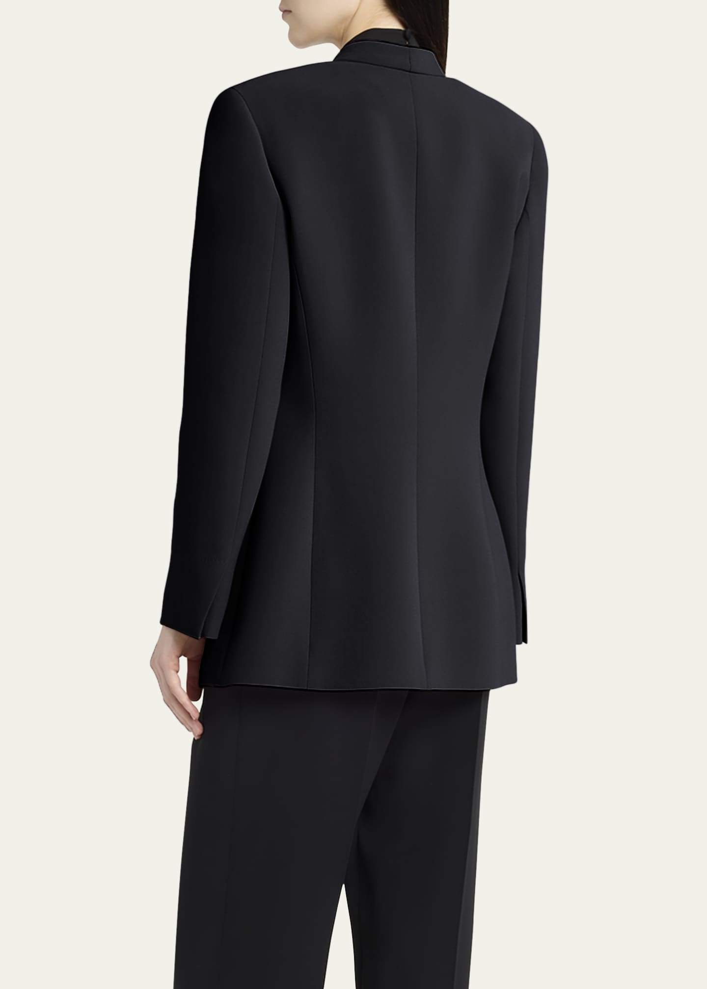 Giorgio Armani Tailored Double-Breasted Silk Blazer Image 3 of 5