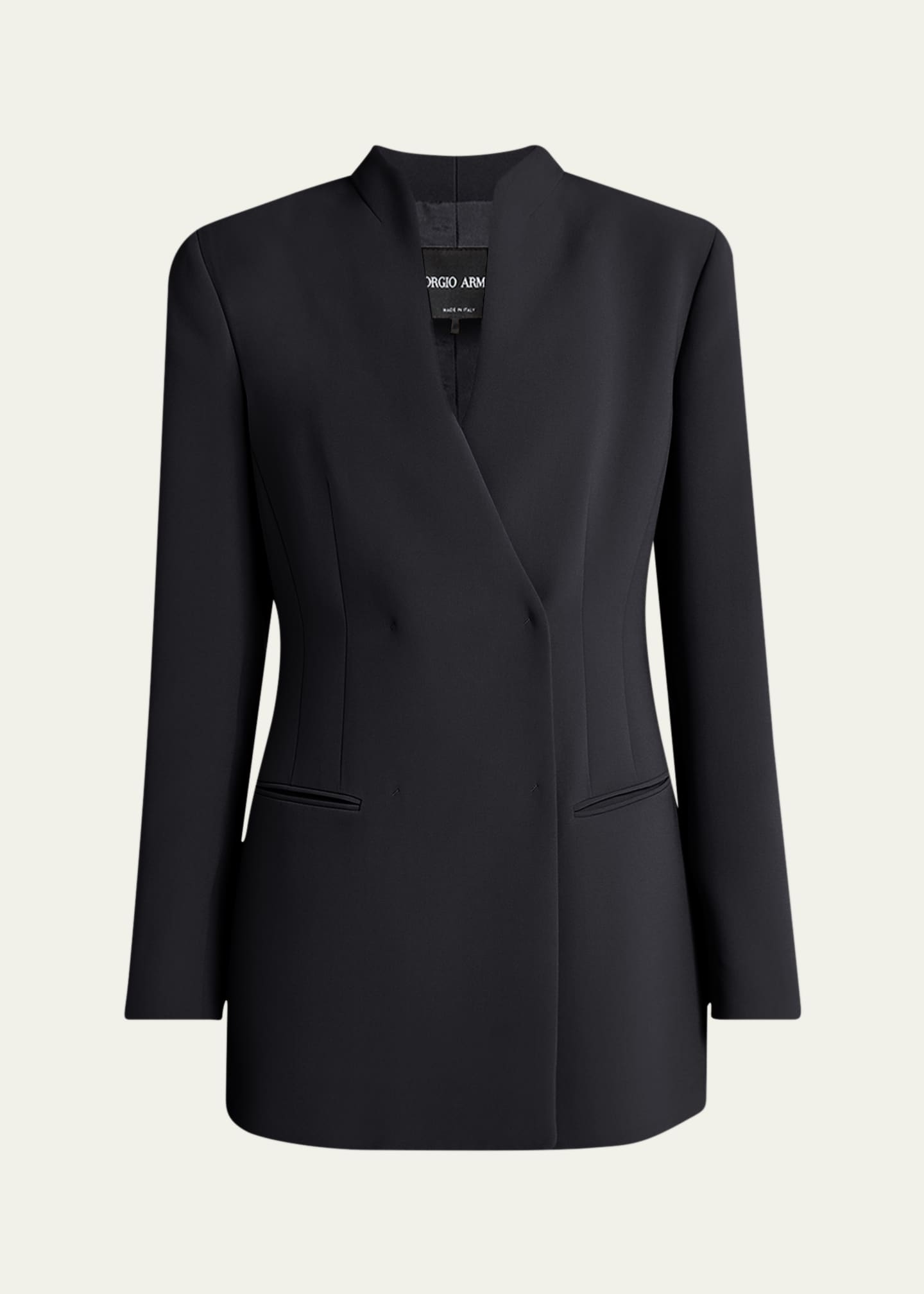 Giorgio Armani Tailored Double-Breasted Silk Blazer Image 1 of 5