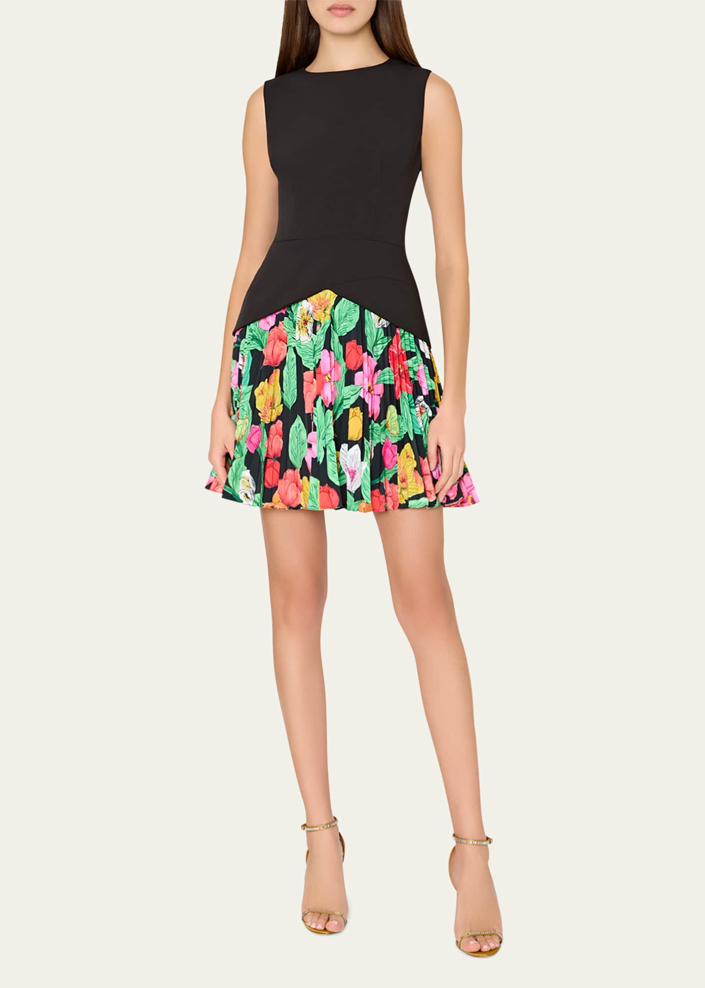 Milly Haddy Tulip Rosette Pleated Mini Dress Image 2 of 4