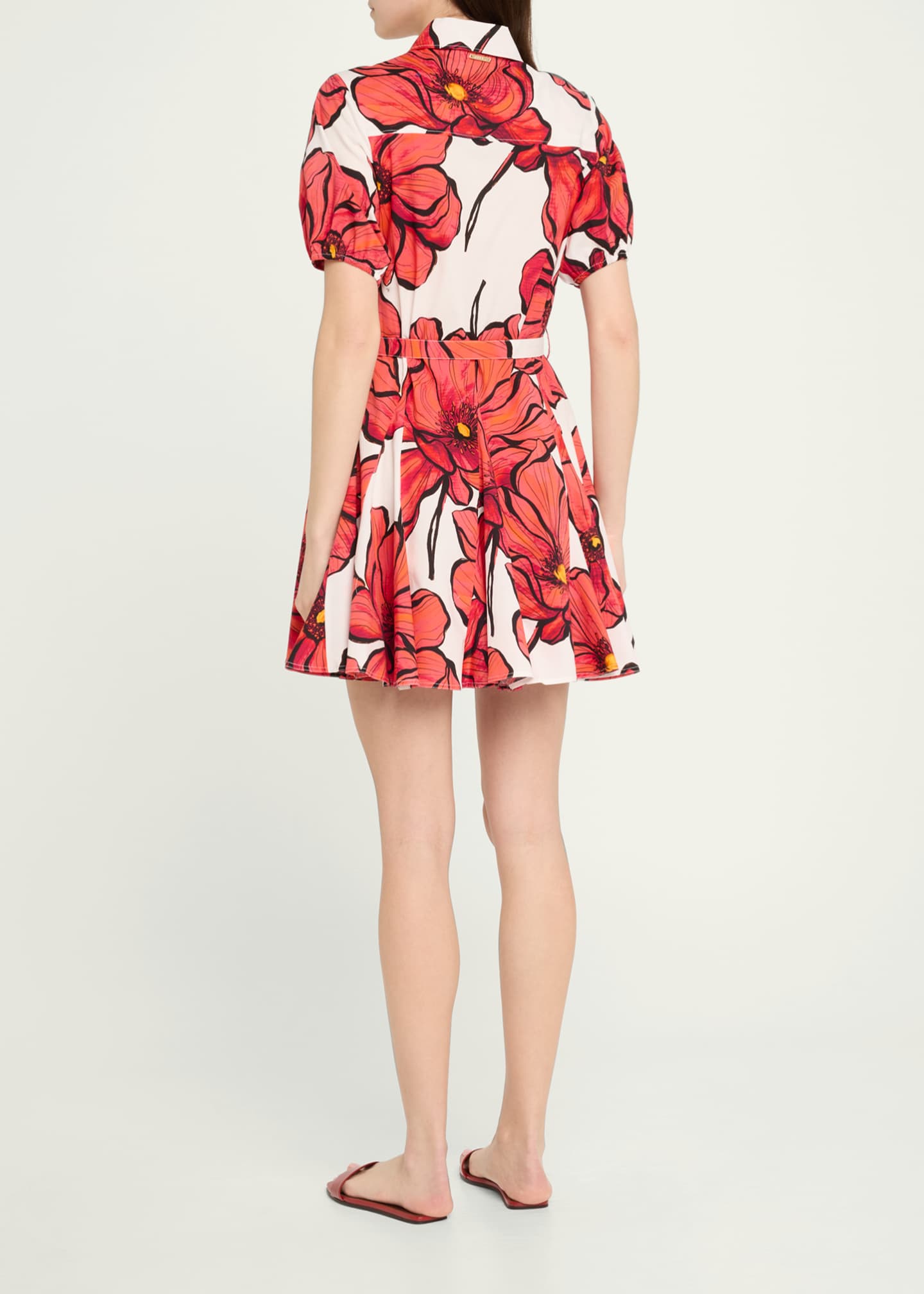 Milly Juni Floral-Print Godet Poplin Mini Dress Image 3 of 5