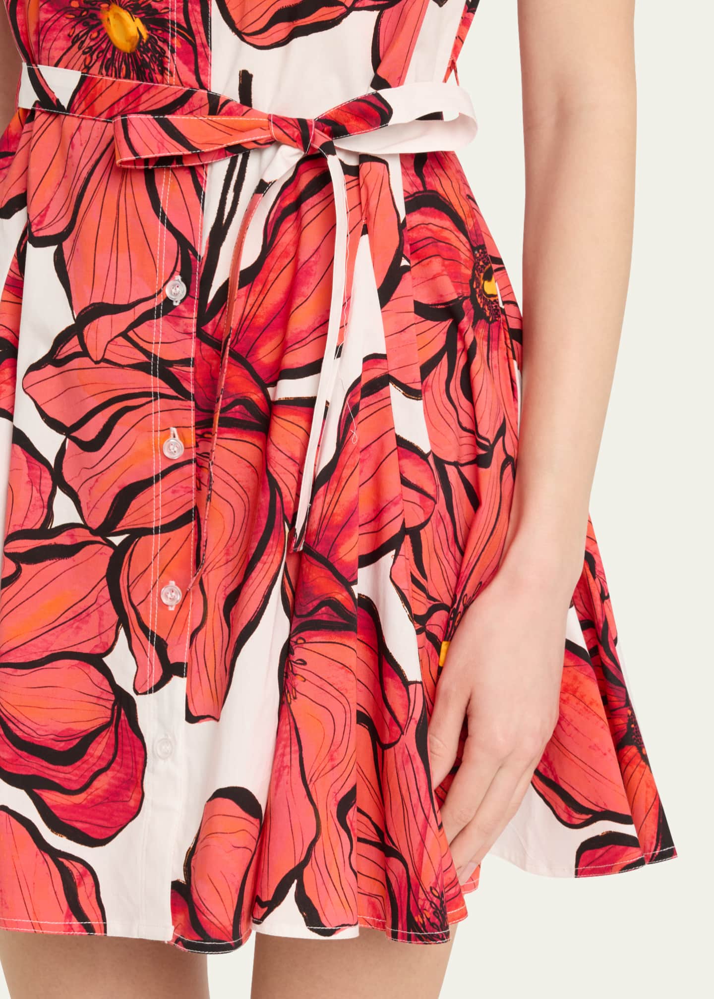 Milly Juni Floral-Print Godet Poplin Mini Dress Image 5 of 5