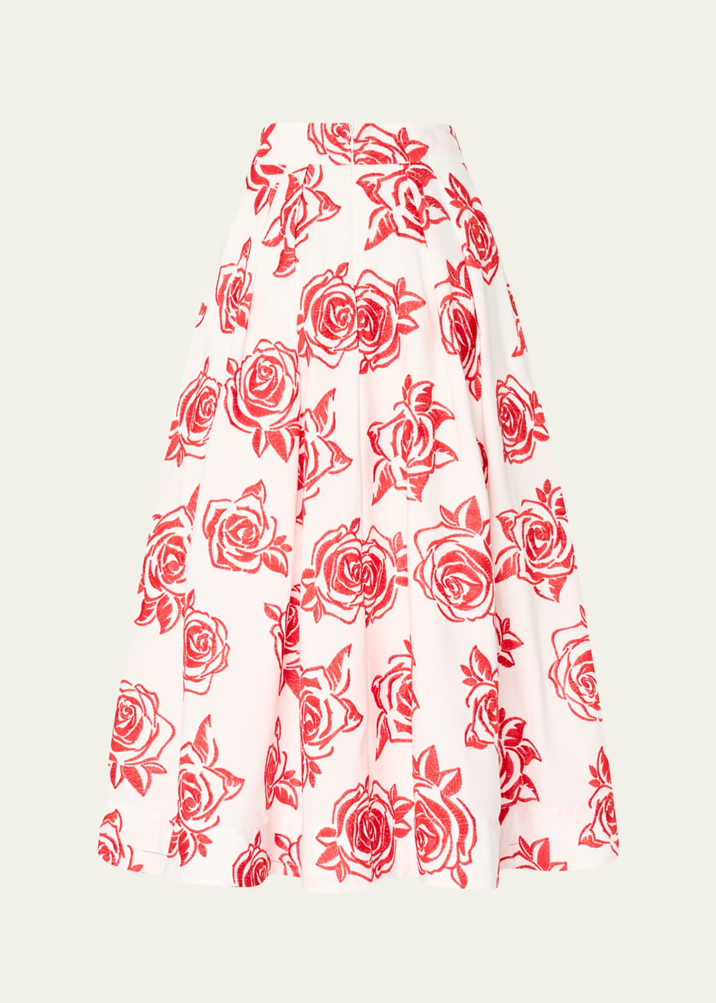 Milly Juliet Rose Embroidered Midi Skirt Image 3 of 4