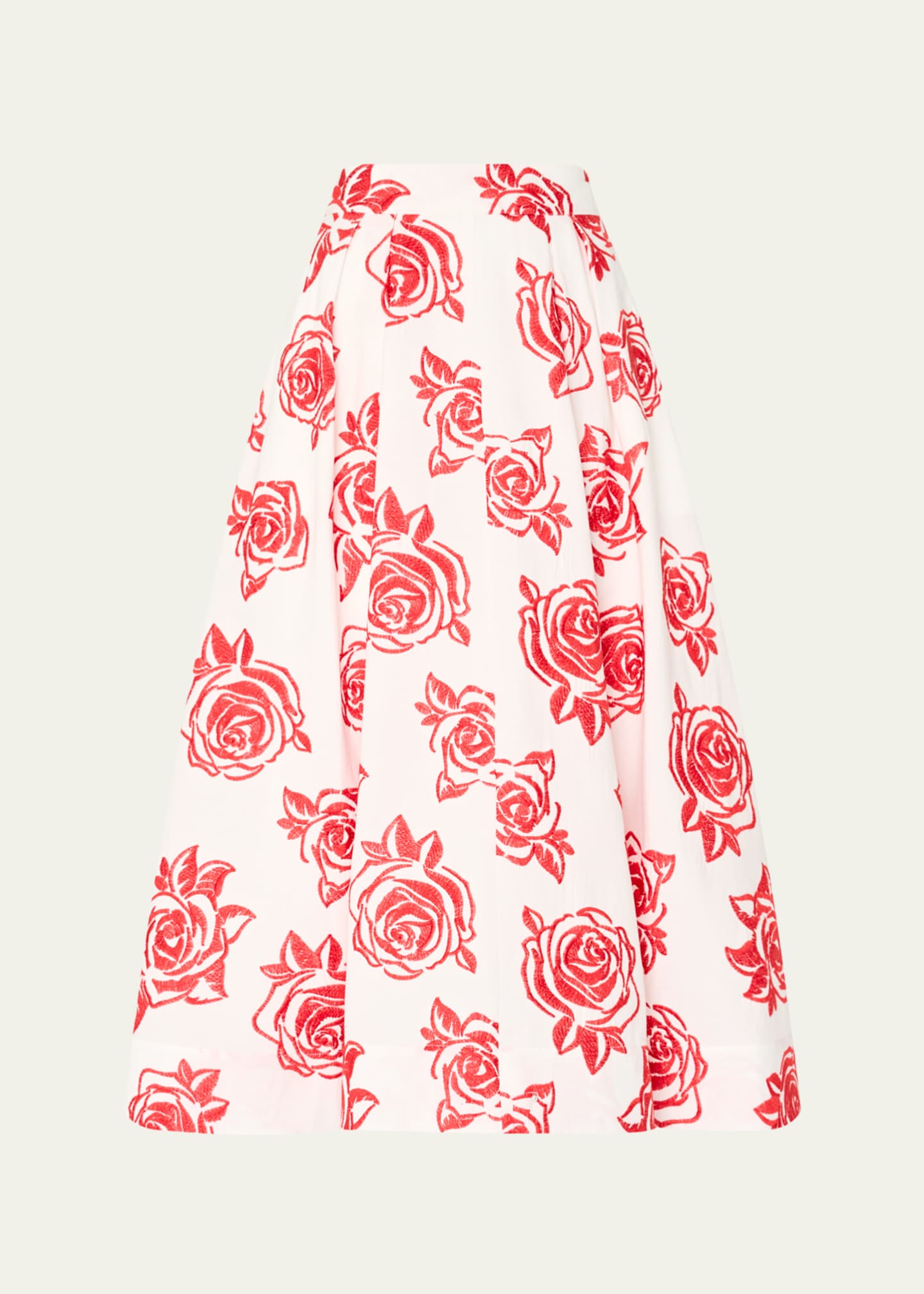 Milly Juliet Rose Embroidered Midi Skirt Image 1 of 4