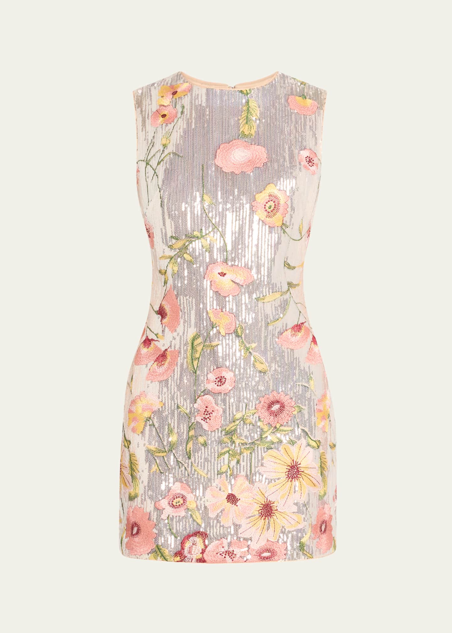 Milly Ivette Floral-Embroidered Sequin Mini Dress Image 1 of 5