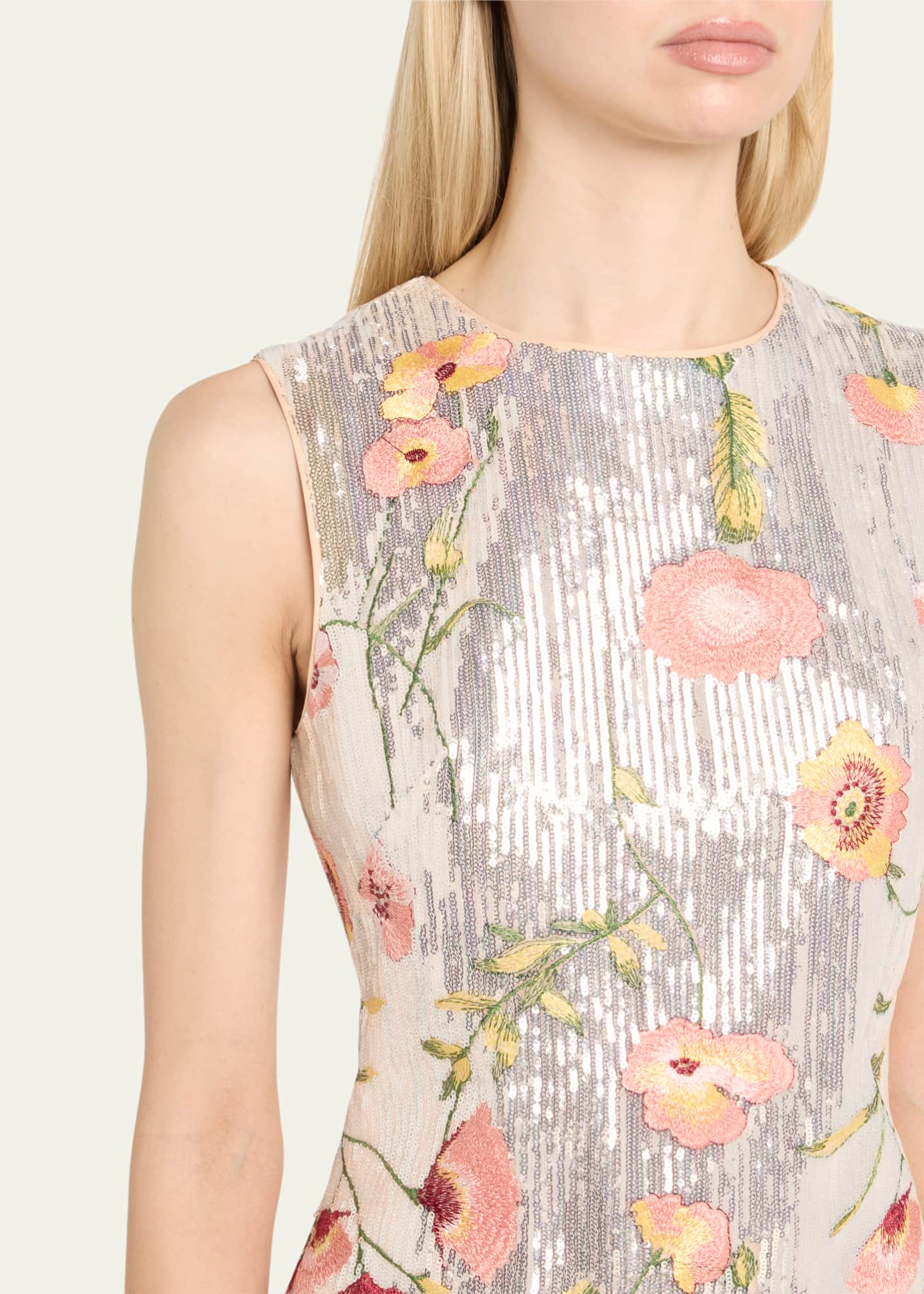 Milly Ivette Floral-Embroidered Sequin Mini Dress Image 5 of 5
