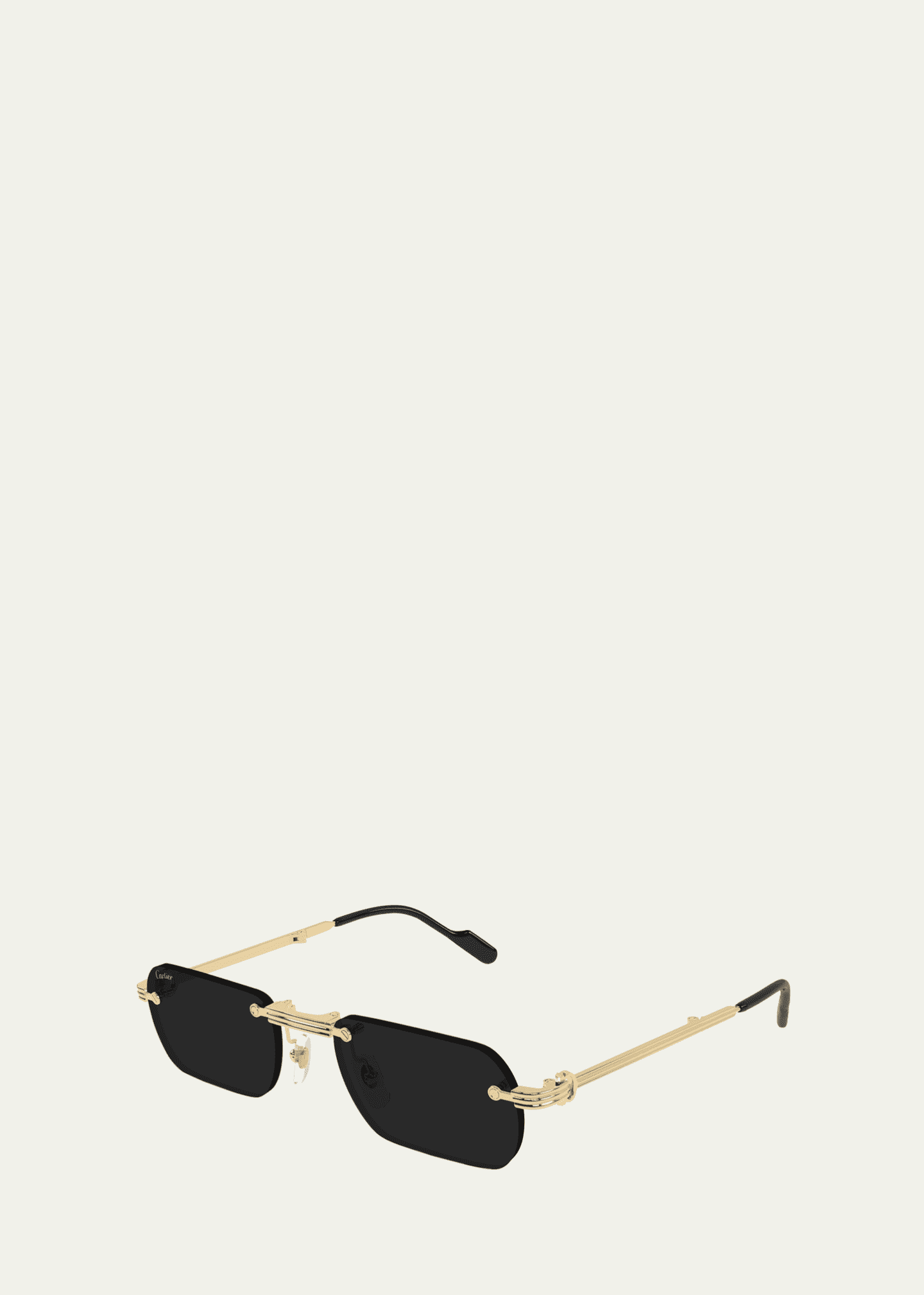 Cartier Men's Rimless Rectangle Sunglasses Image 2 of 2