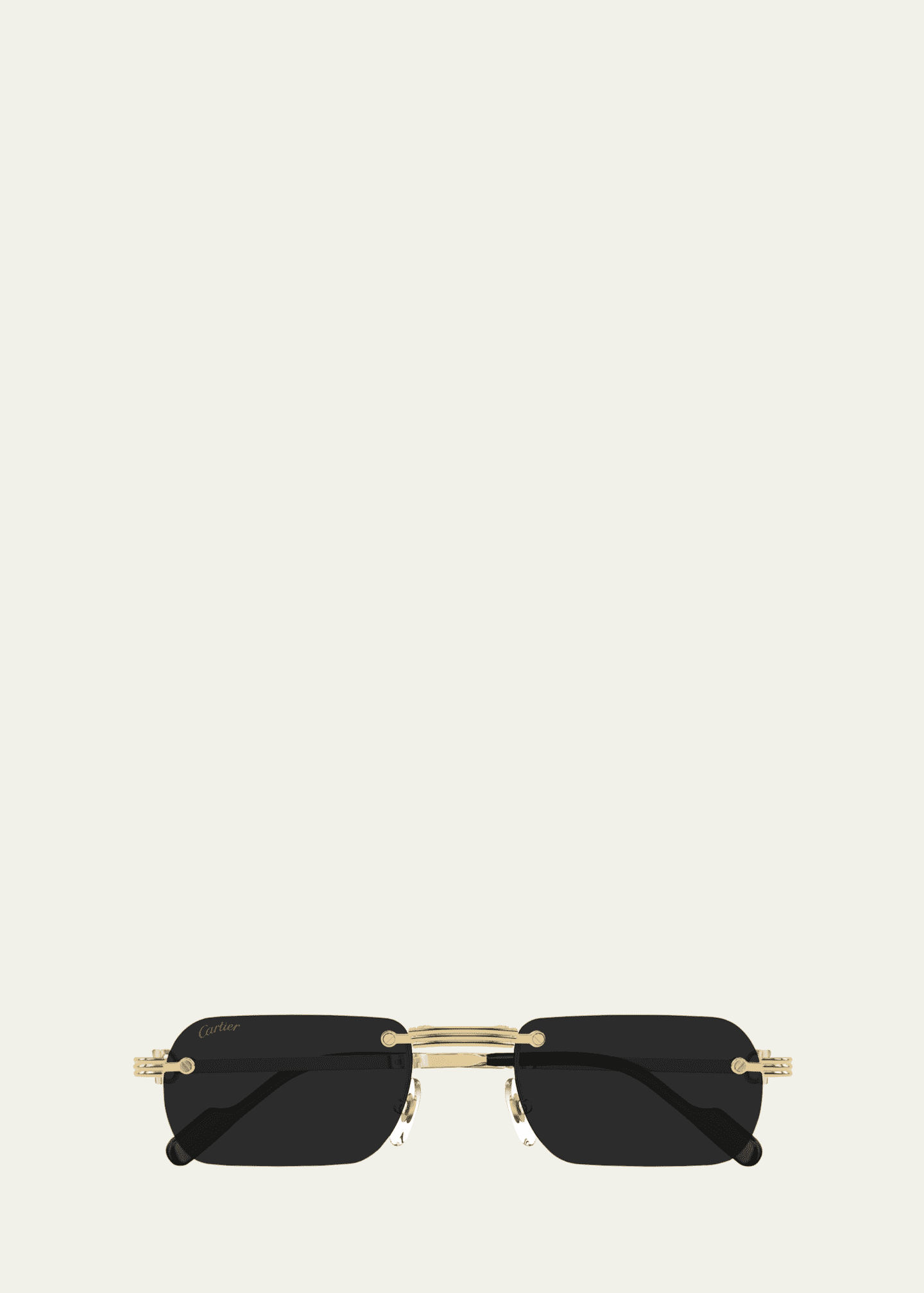 Cartier Men's Rimless Rectangle Sunglasses Image 1 of 2