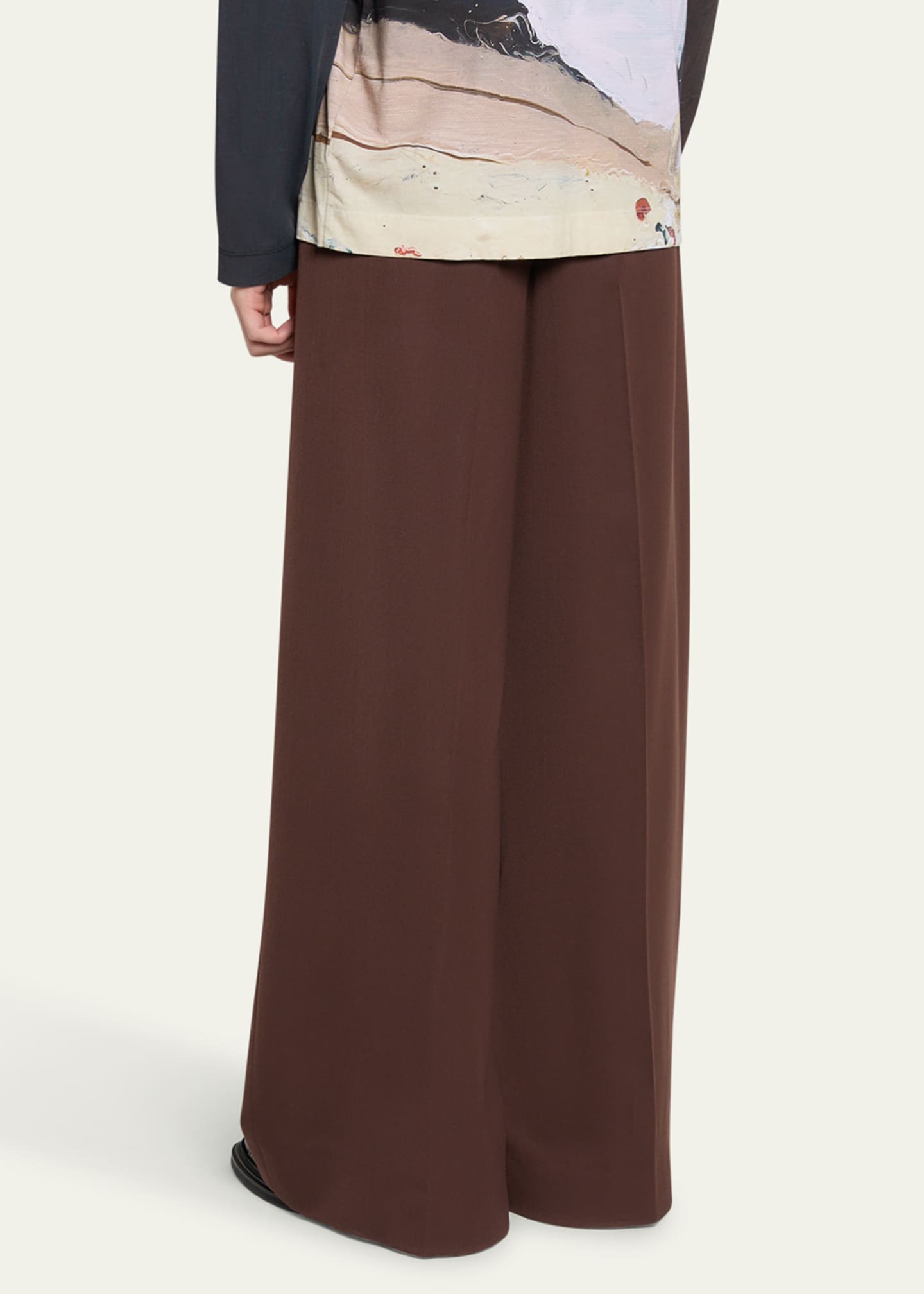 Simone Rocha Men's Pleated Wide-Leg Trousers Image 3 of 5