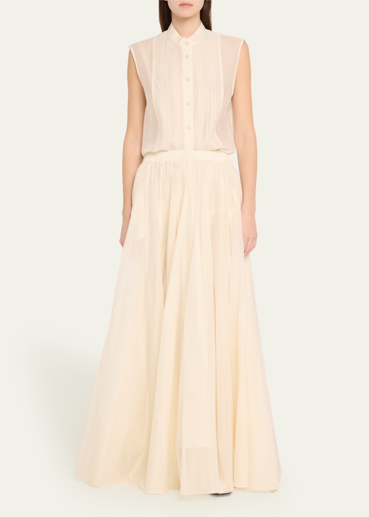 Double layer skirt in cotton White - LOEWE