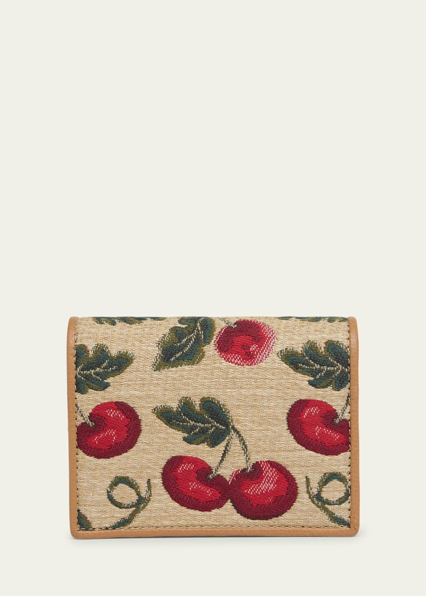 Valentino Garavani VLOGO Signature Cherry Raffia Wallet Image 3 of 4