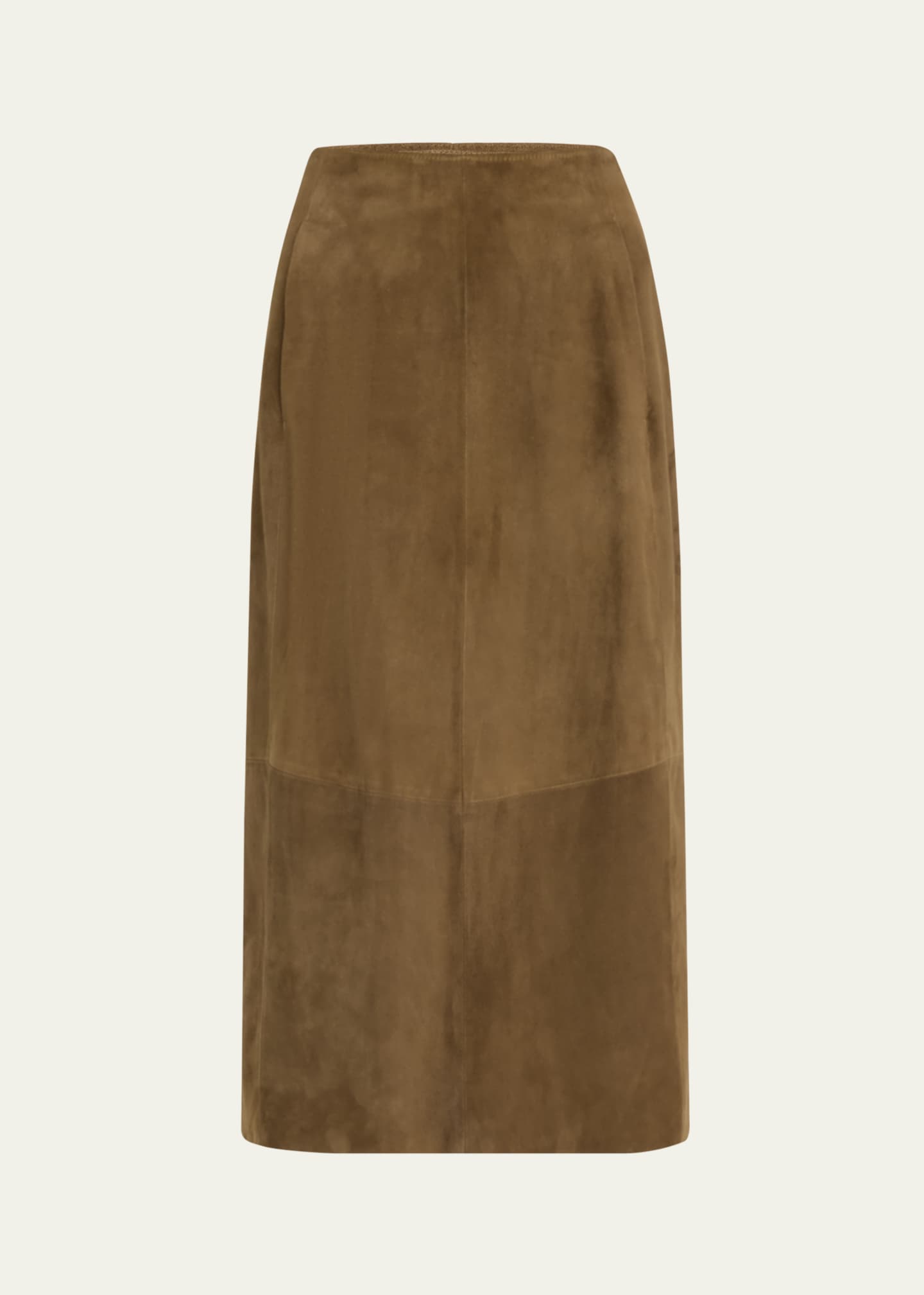 Vince Mid-Rise Suede Midi Skirt Image 1 of 5