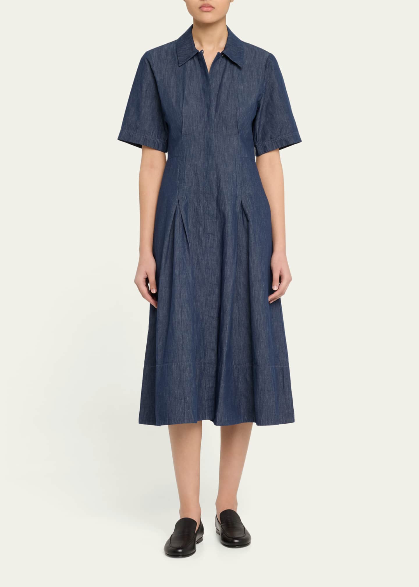 Vince Short-Sleeve Denim Shirtdress Image 2 of 5