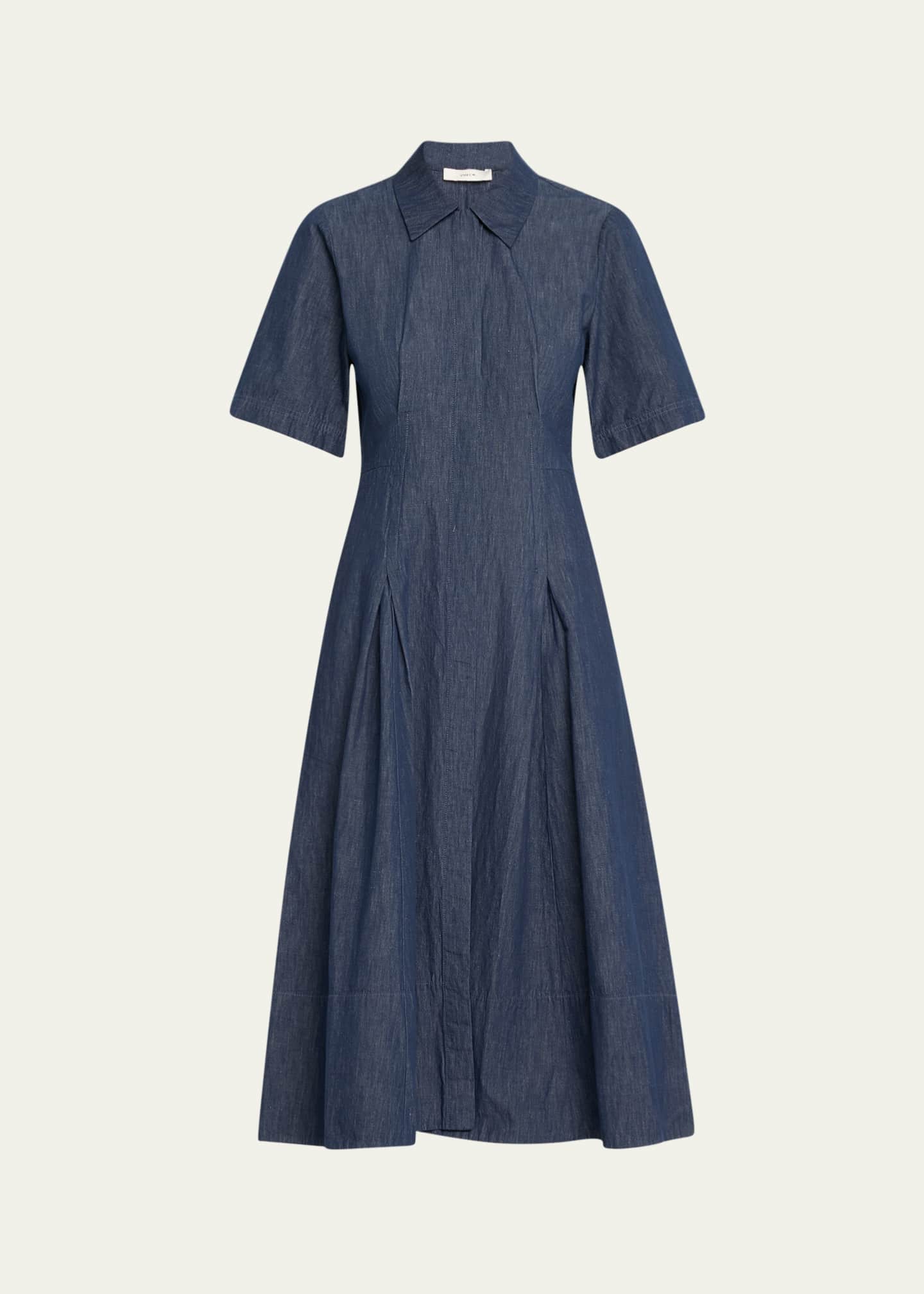 Vince Short-Sleeve Denim Shirtdress Image 1 of 5