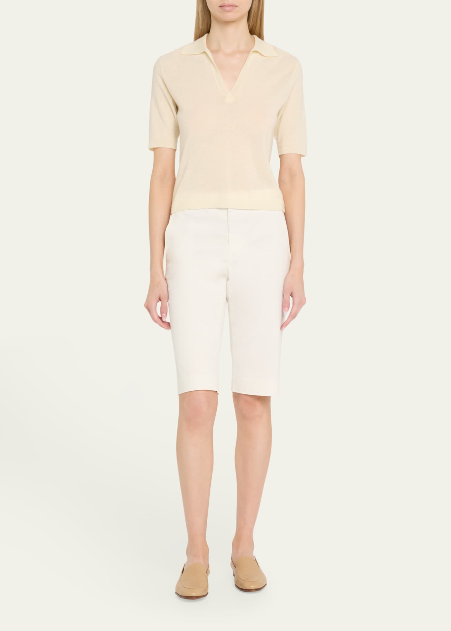 Mulberry Silk and Cashmere Polo Top