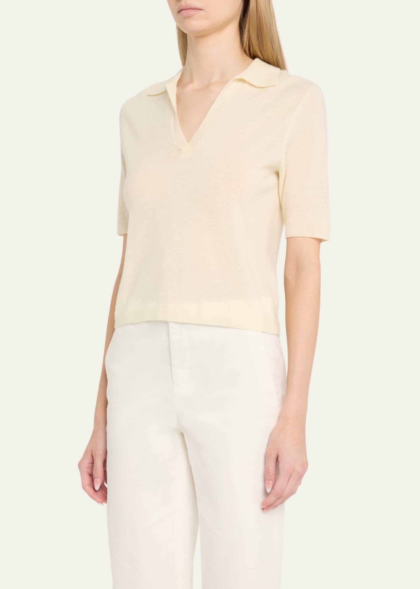 Mulberry Silk and Cashmere Polo Top