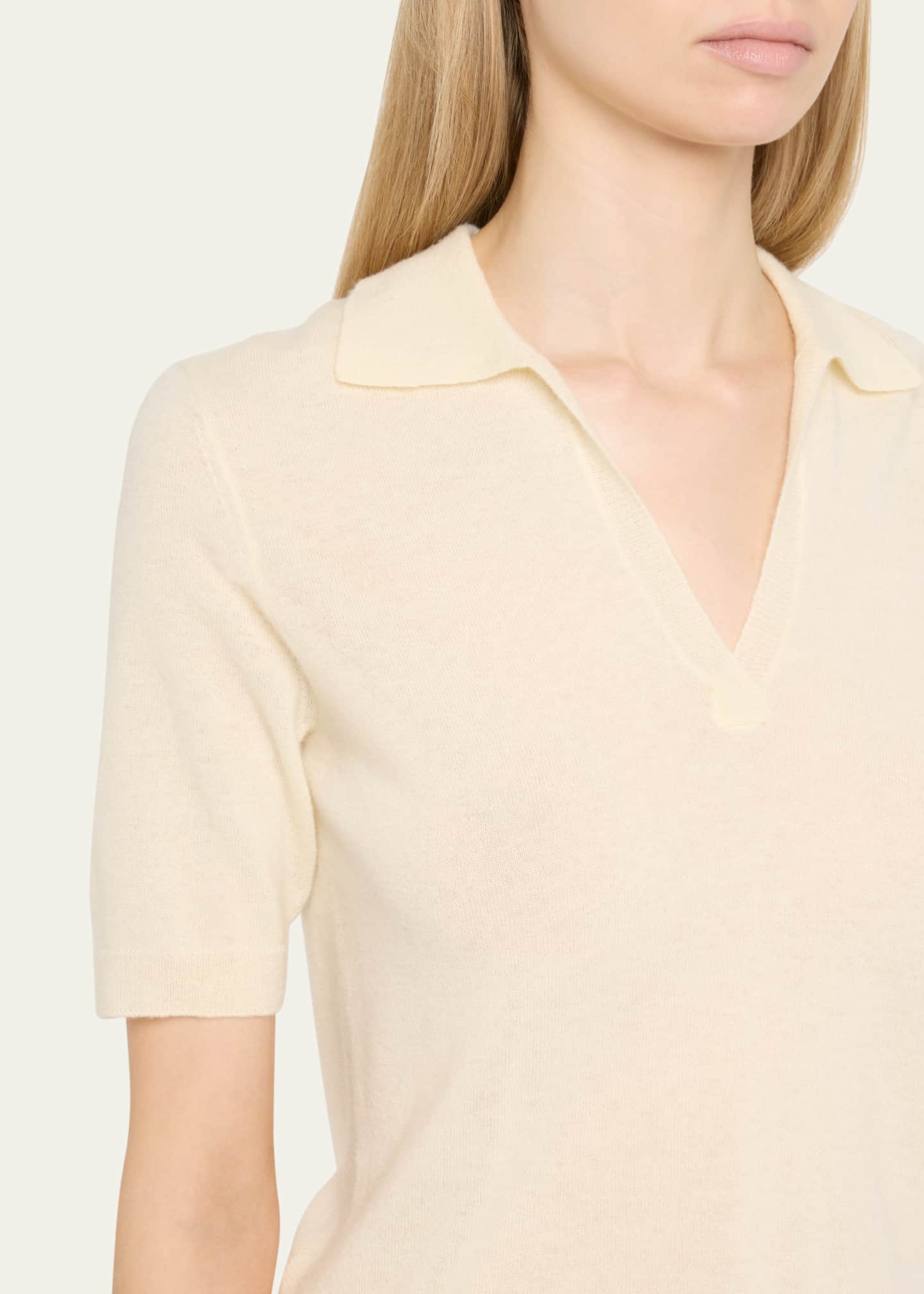 Mulberry Silk and Cashmere Polo Top