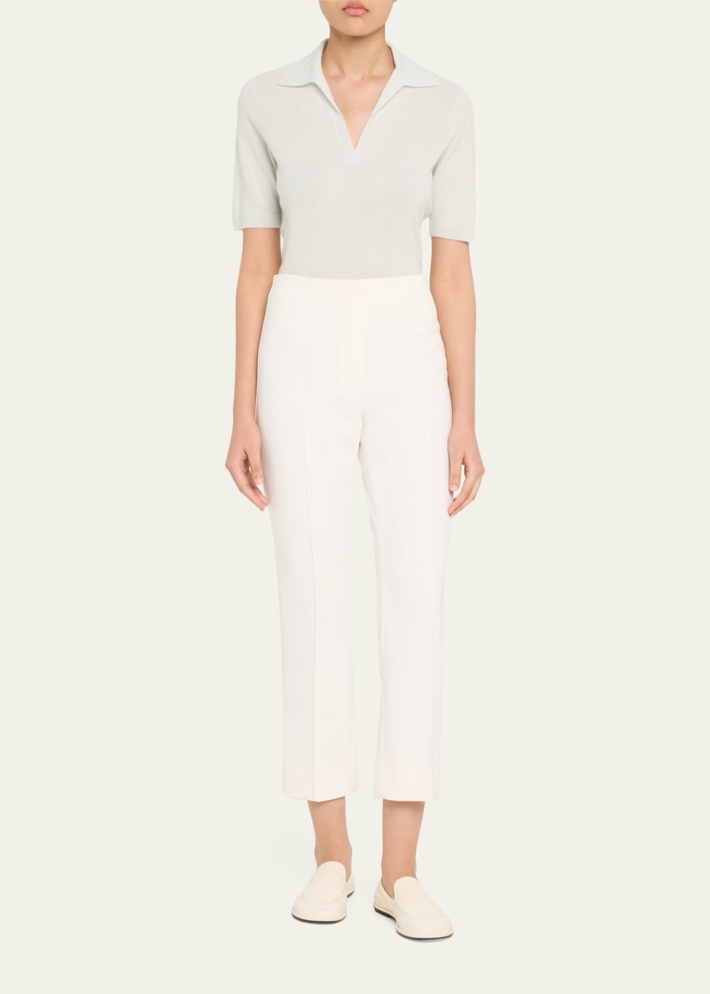 Mulberry Silk and Cashmere Polo Top - Thumbnail 2
