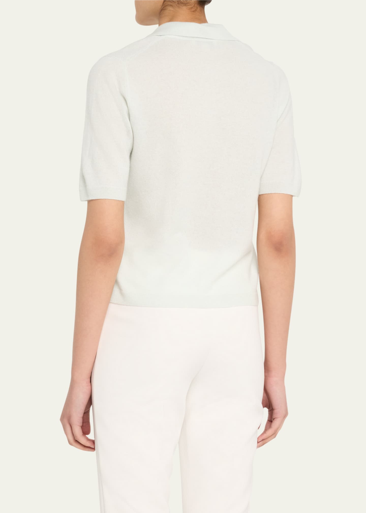 Mulberry Silk and Cashmere Polo Top - Thumbnail 3