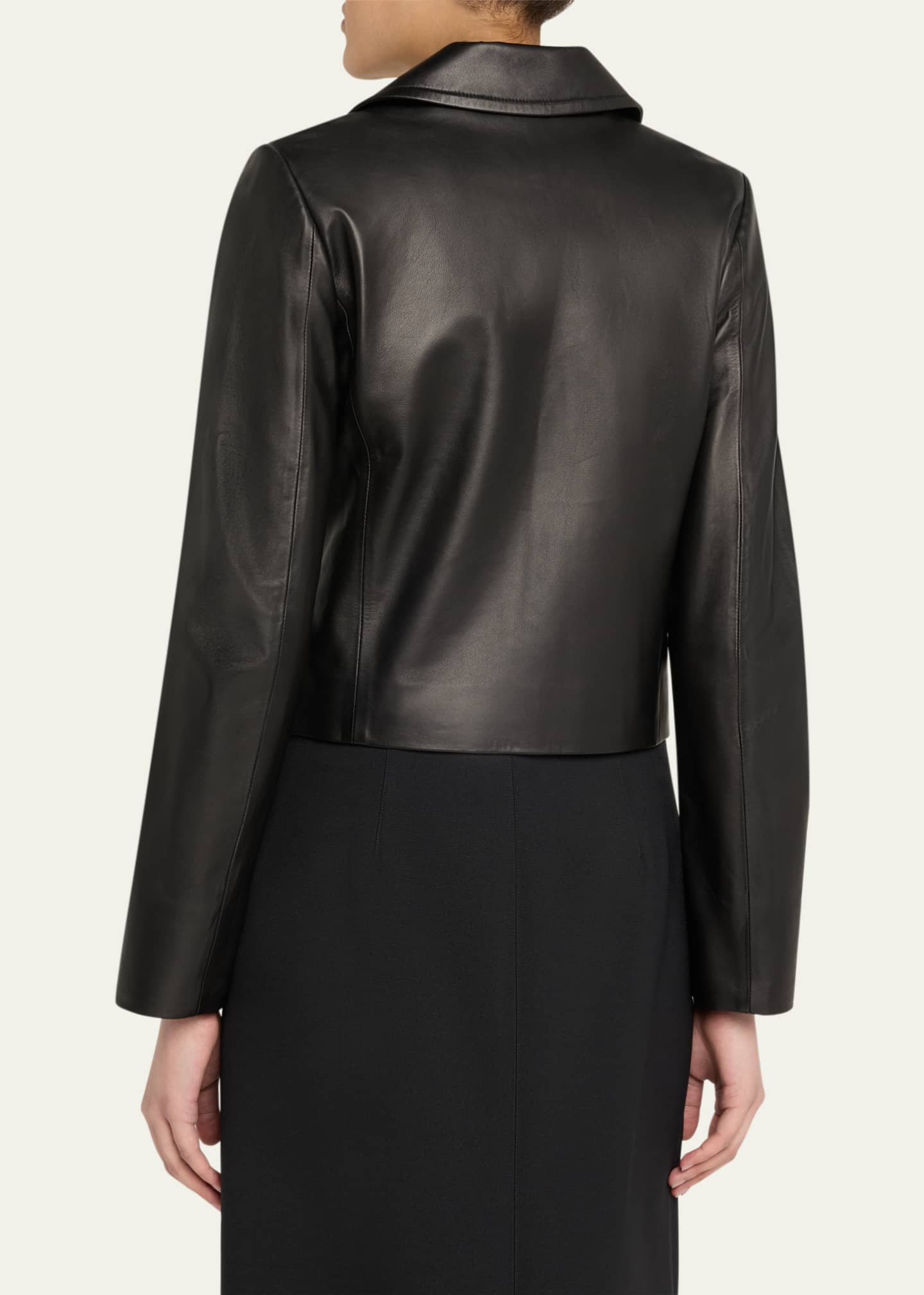 Vince Shrunken Leather Peacoat Image 3 of 5