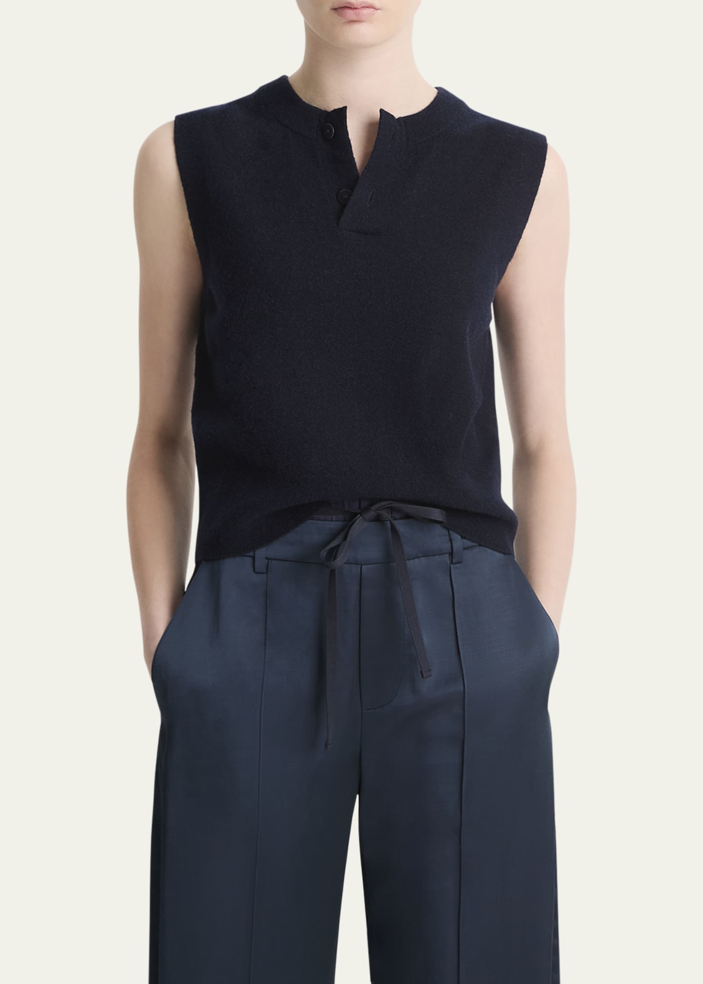 Vince Sleeveless Henley Shell Image 4 of 5