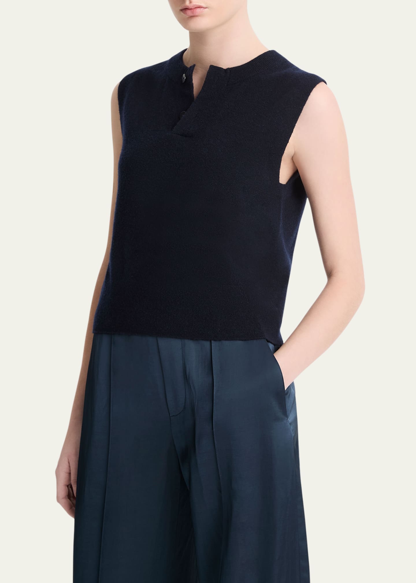 Vince Sleeveless Henley Shell Image 5 of 5
