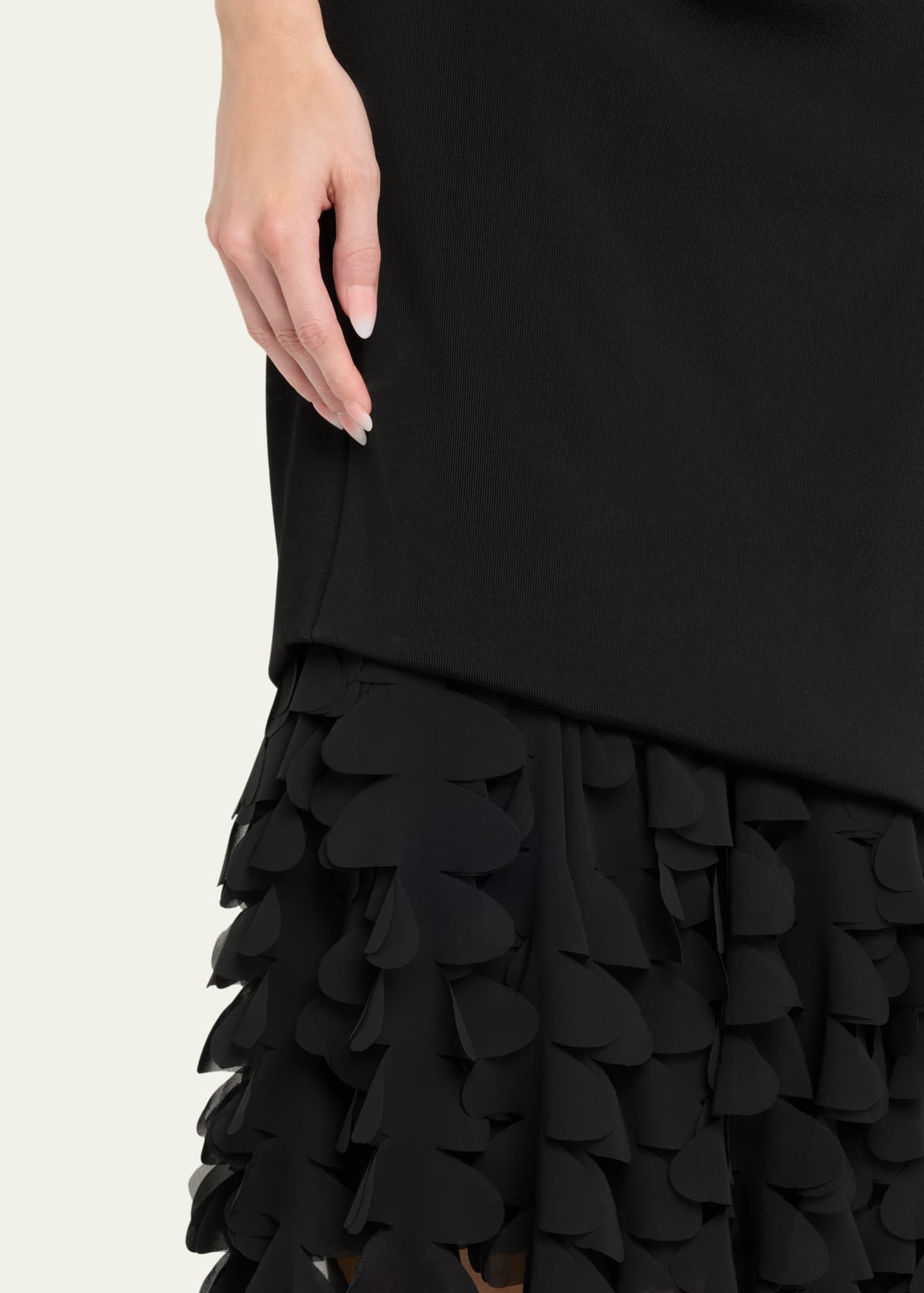 Brandon Maxwell The Lainey Asymmetric Draped 3D Petal Dress Image 5 of 5