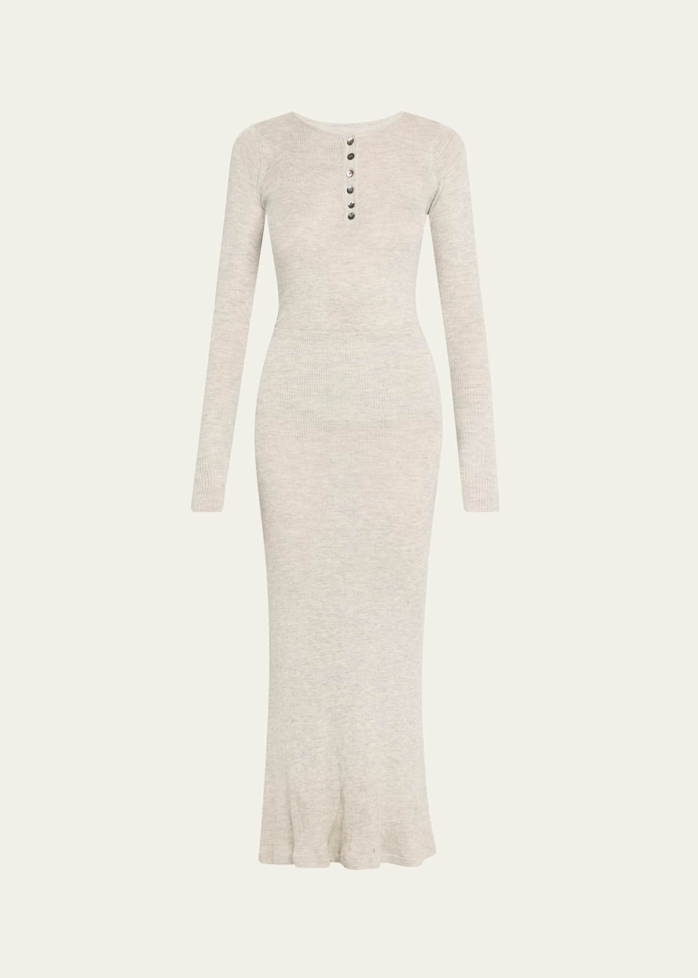 Tilda Cashmere Jersey Henley Midi Dress