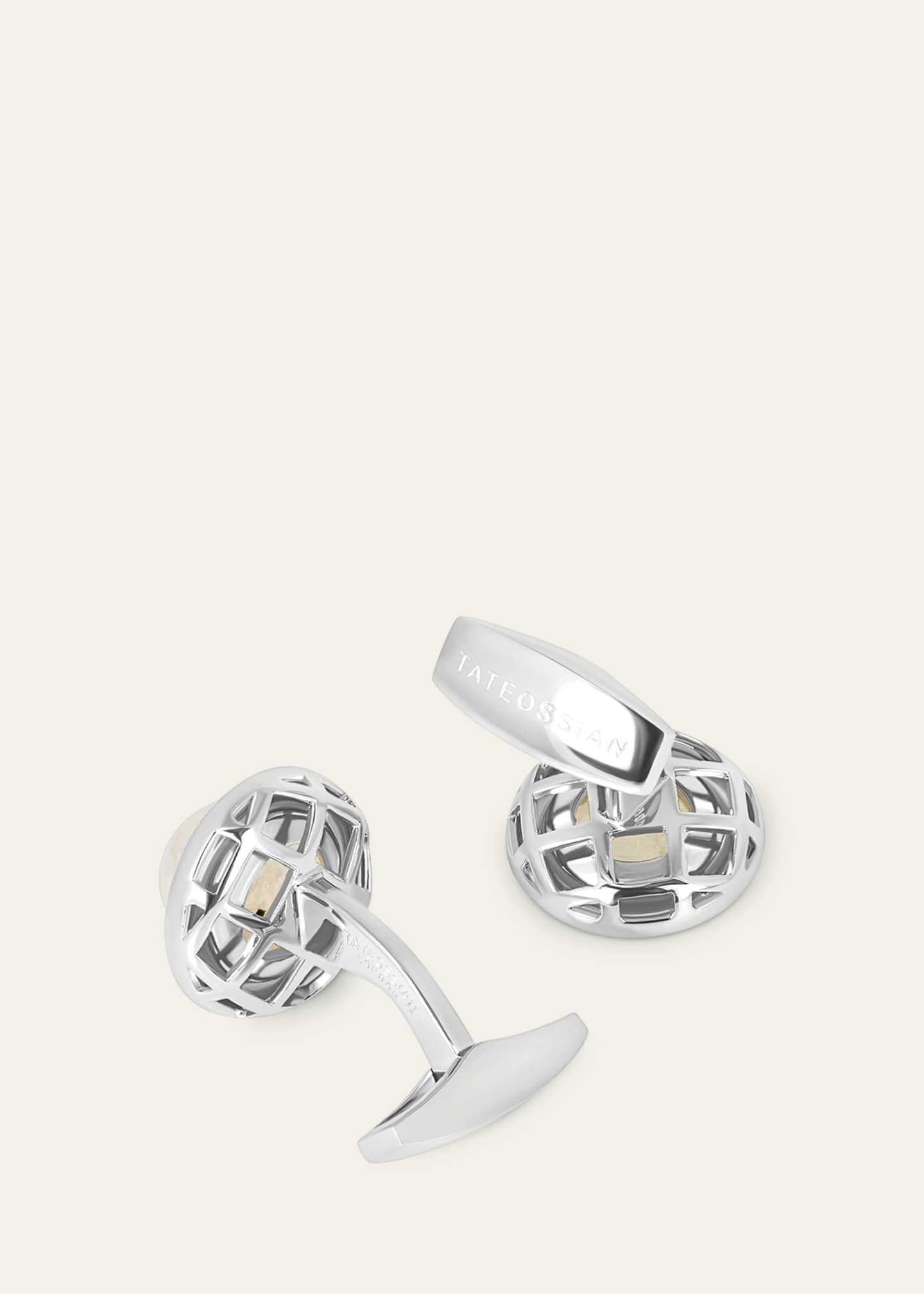 Tateossian Men's Graffiato Moonstone Cufflinks, Limited Edition Image 4 of 4
