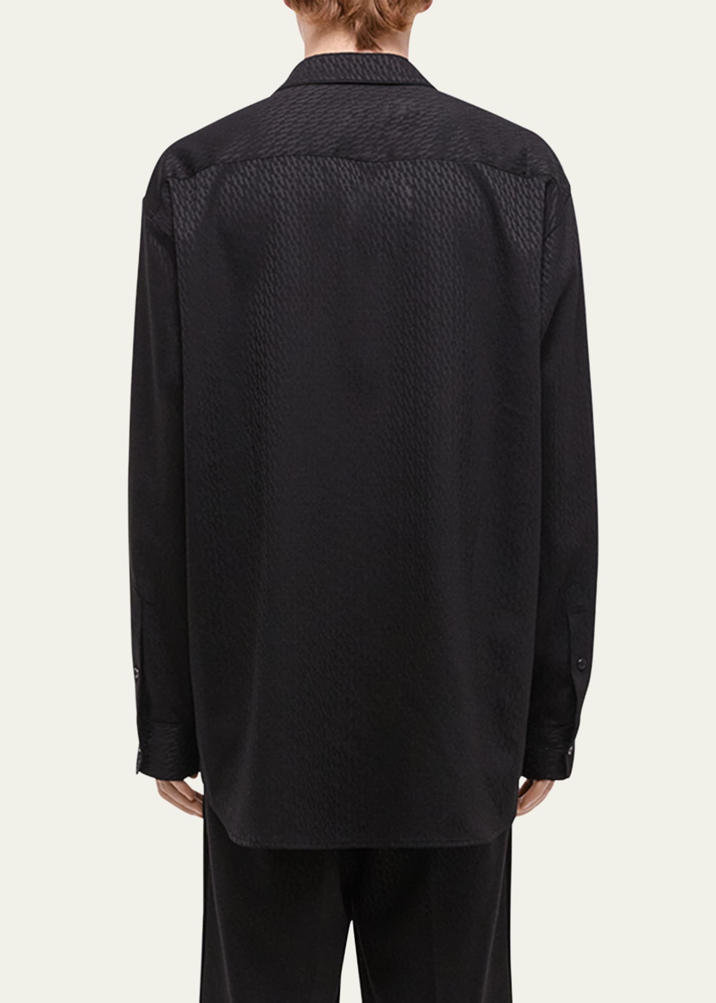 Helmut Lang Men's Oversized Satin Jacquard Pajama Shirt - Bergdorf