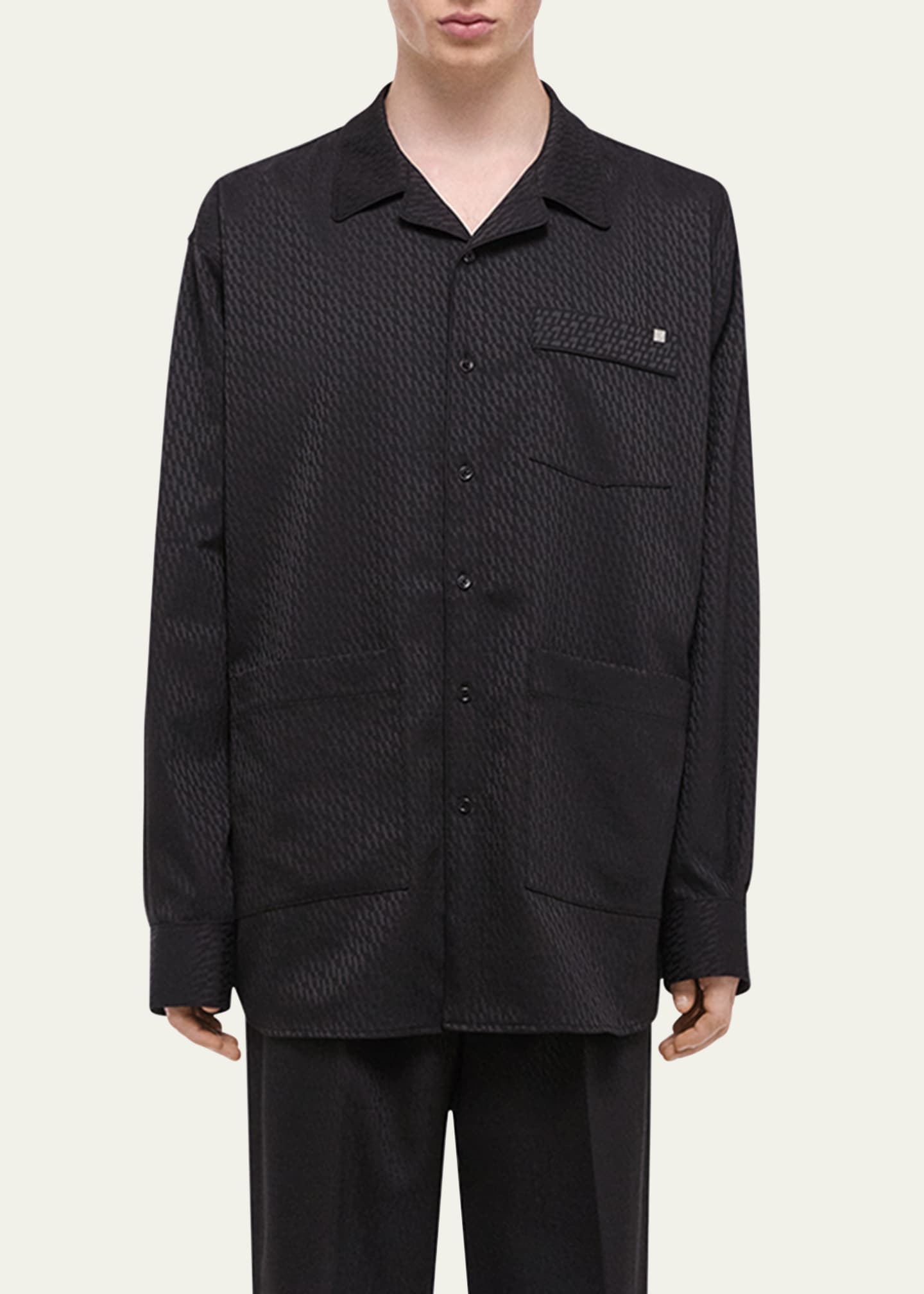 守*谷様 60s vintage sweet shirts フェード 無地 ラグ Helmut Lang Men's Oversized Satin Jacquard Pajama Shirt - Bergdorf
