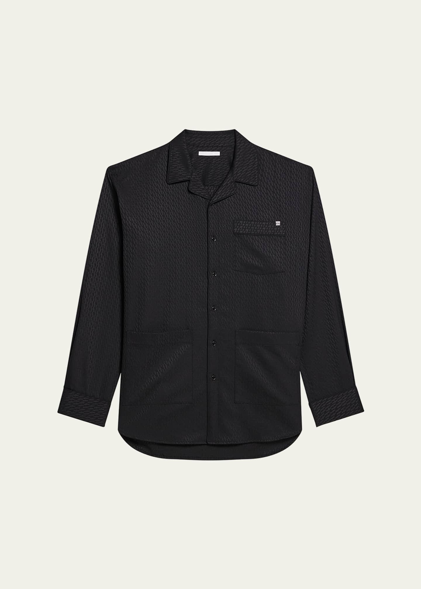 B*e様 archived HELMUT LANG ブラック 長袖シャツ 7R Helmut Lang Men's Oversized Satin Jacquard Pajama Shirt - Bergdorf
