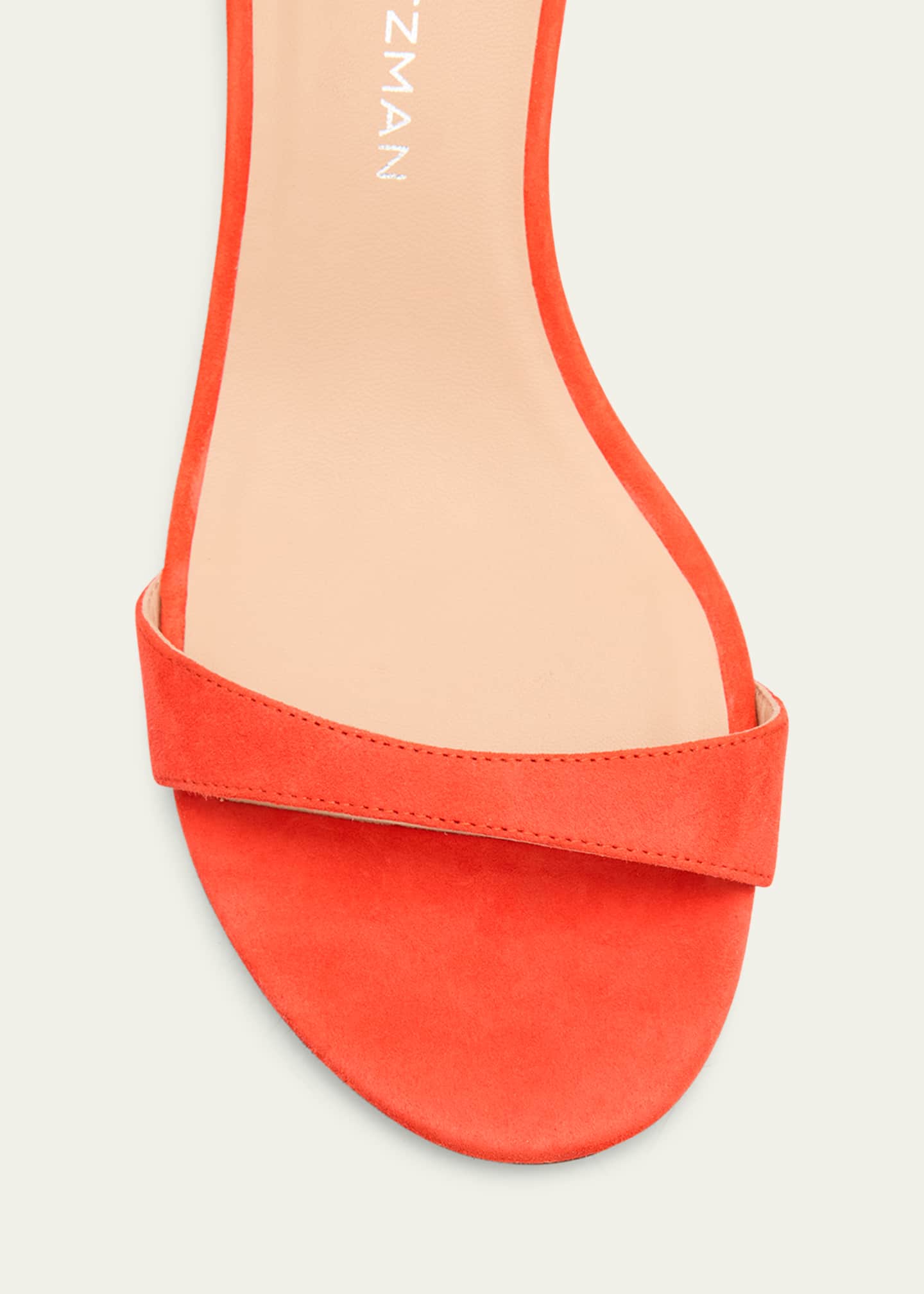 Stuart Weitzman Nudist Suede Ankle-Strap Kitten Sandals Image 6 of 6