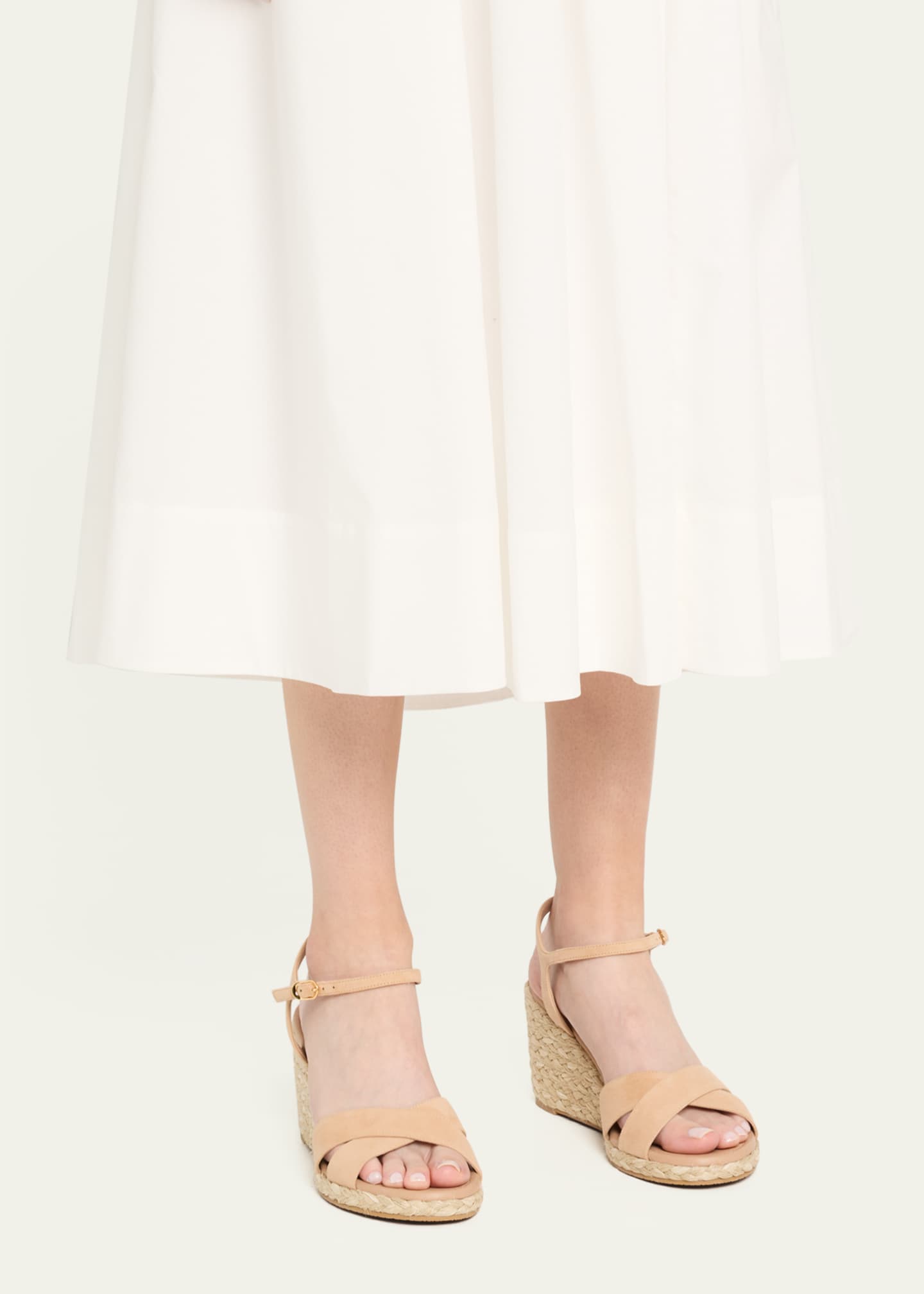 Stuart Weitzman Dayna Suede Crisscross Wedge Espadrilles Image 2 of 7