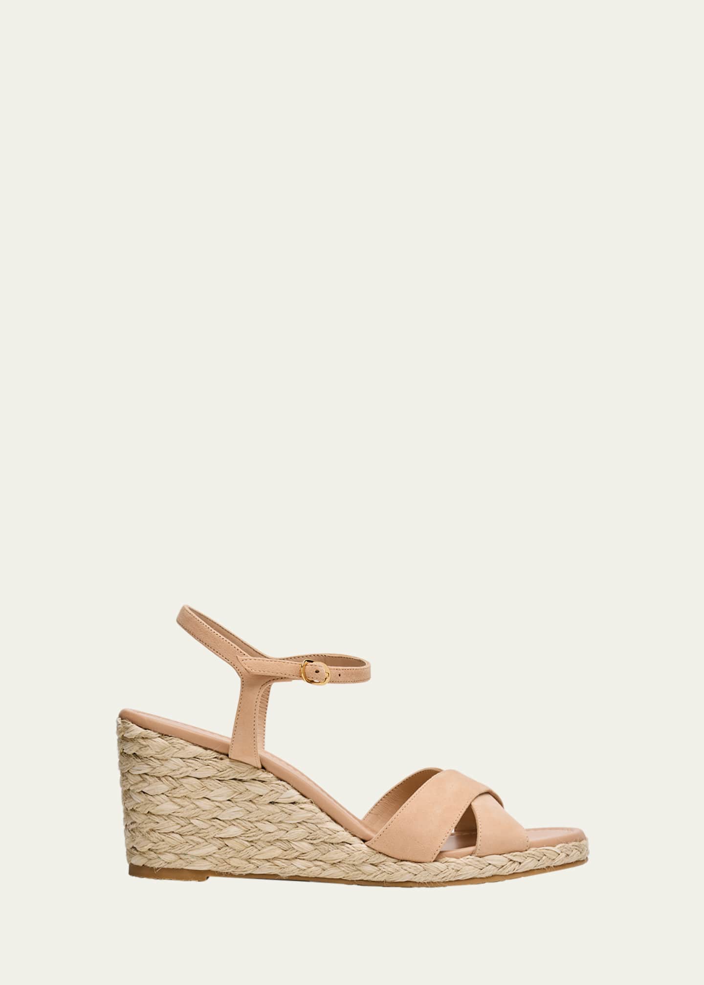 Stuart Weitzman Dayna Suede Crisscross Wedge Espadrilles Image 1 of 7