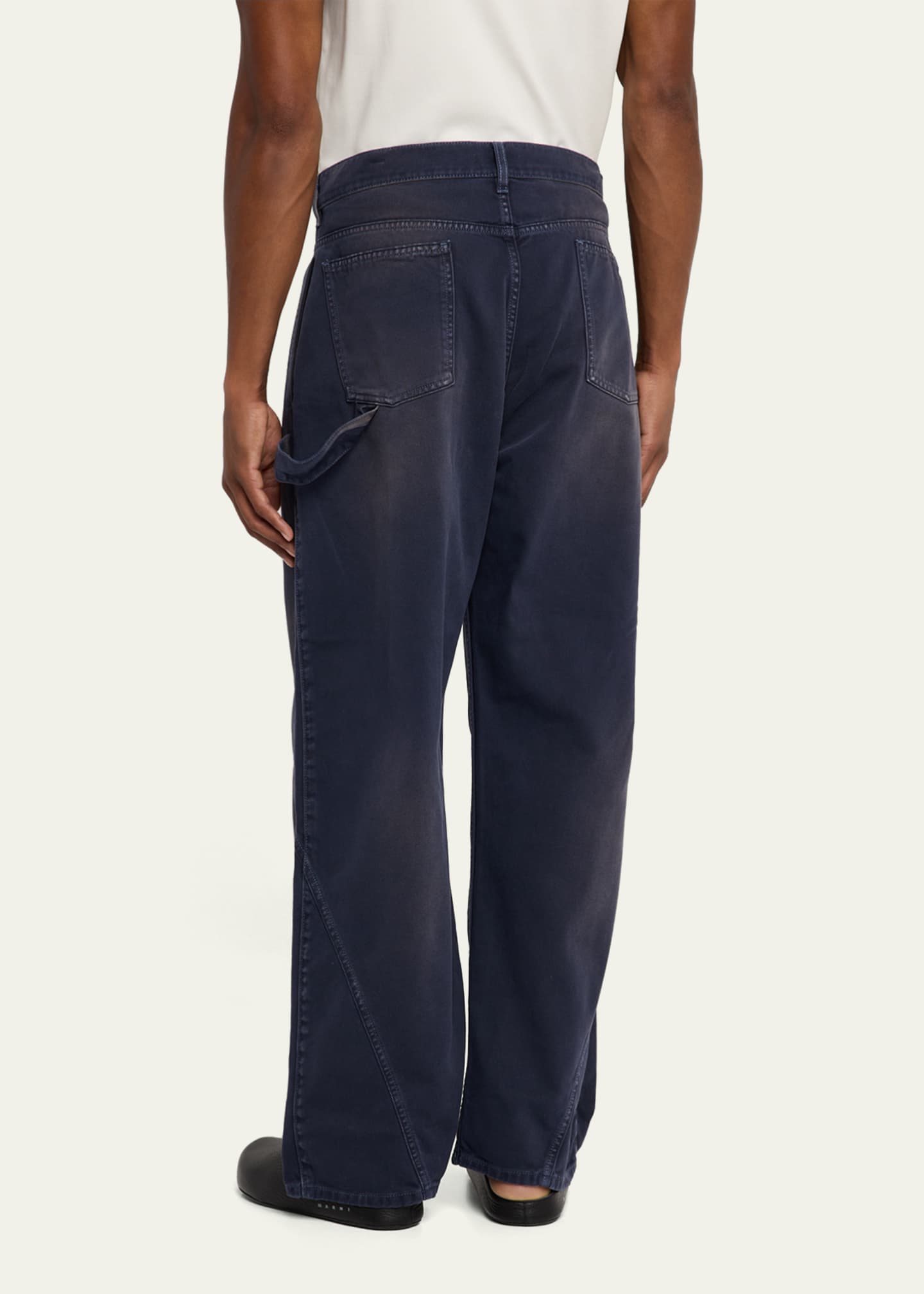 JW Anderson Men's Sun-Faded Twisted Jeans Image 3 of 5