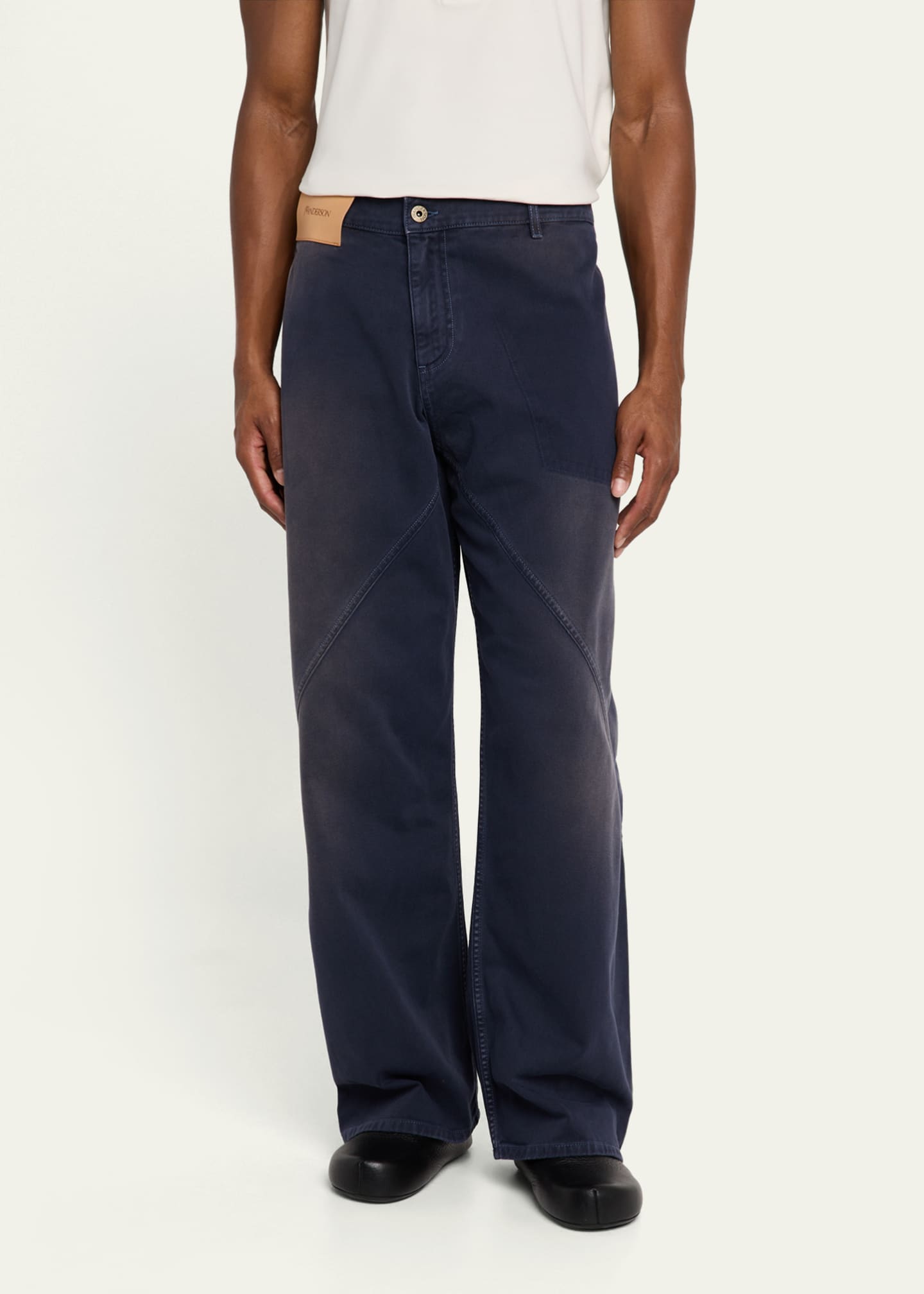 JW Anderson Men's Sun-Faded Twisted Jeans Image 4 of 5