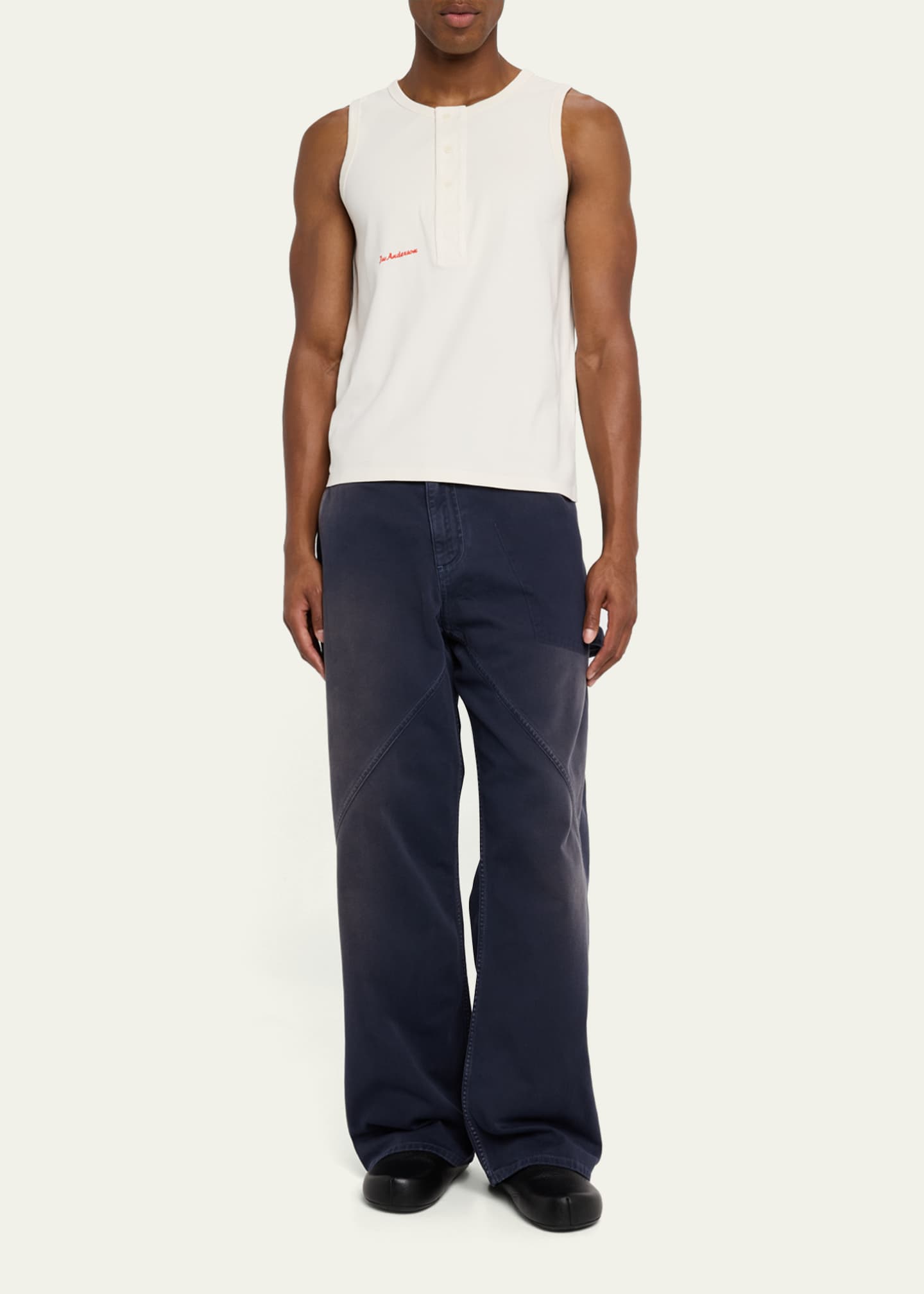 JW Anderson Men's Jersey Henley Tank Top Image 2 of 5