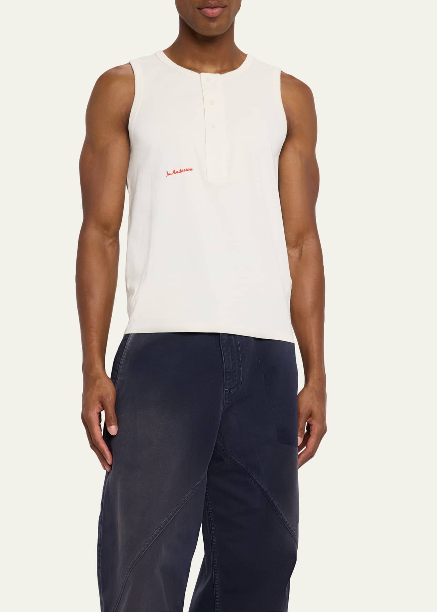 JW Anderson Men's Jersey Henley Tank Top Image 4 of 5
