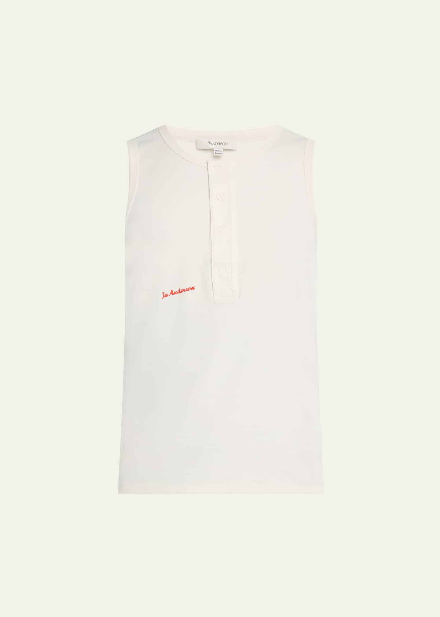 JW Anderson Men's Jersey Henley Tank Top Image 1 of 5