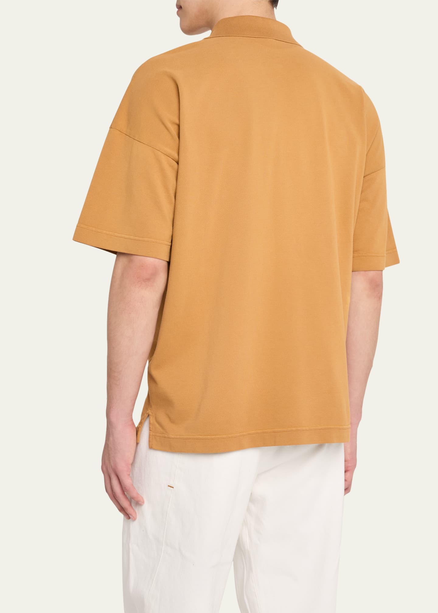 JW Anderson Men's Pique Anchor-Print Polo Shirt Image 3 of 5