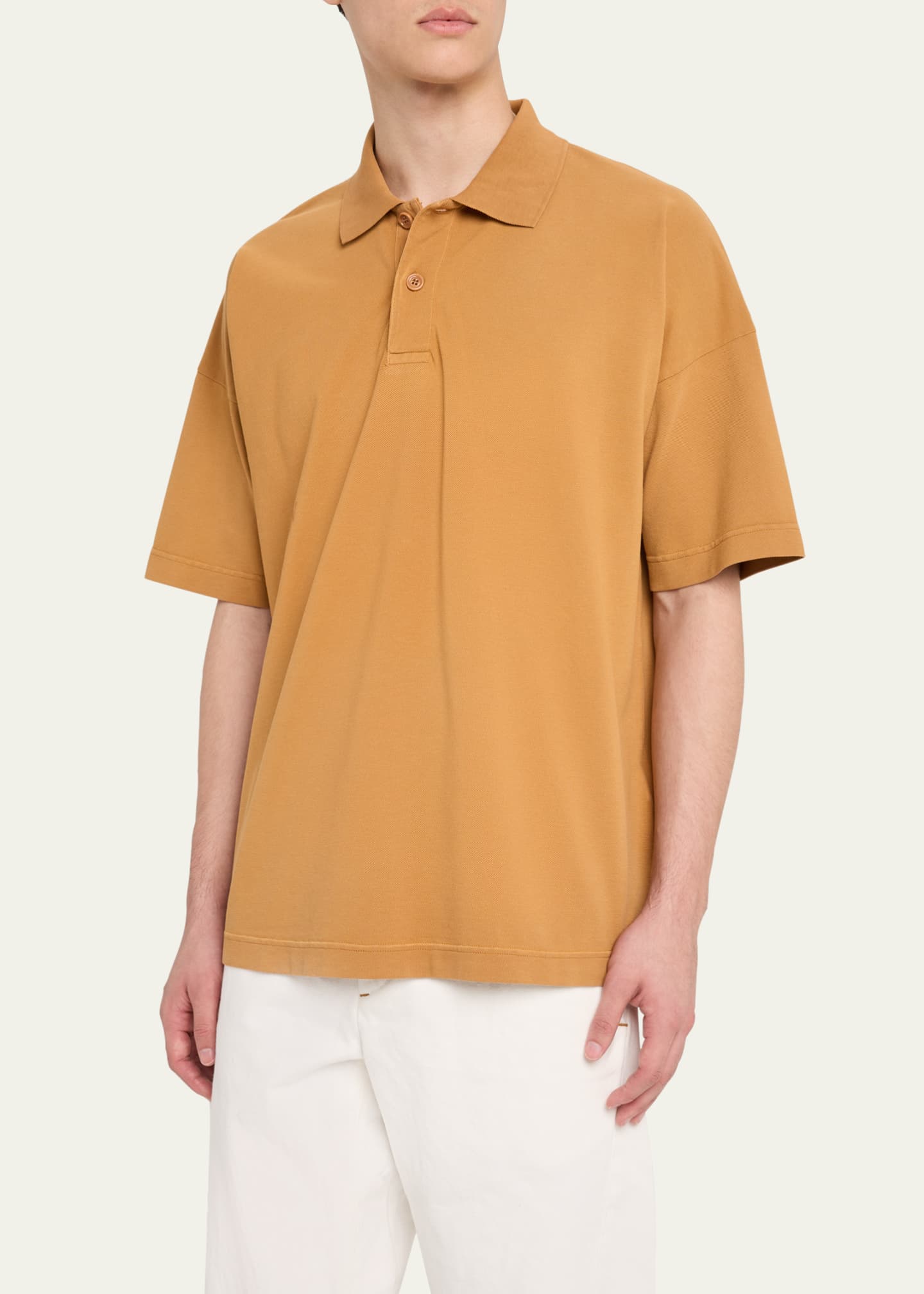 JW Anderson Men's Pique Anchor-Print Polo Shirt Image 4 of 5