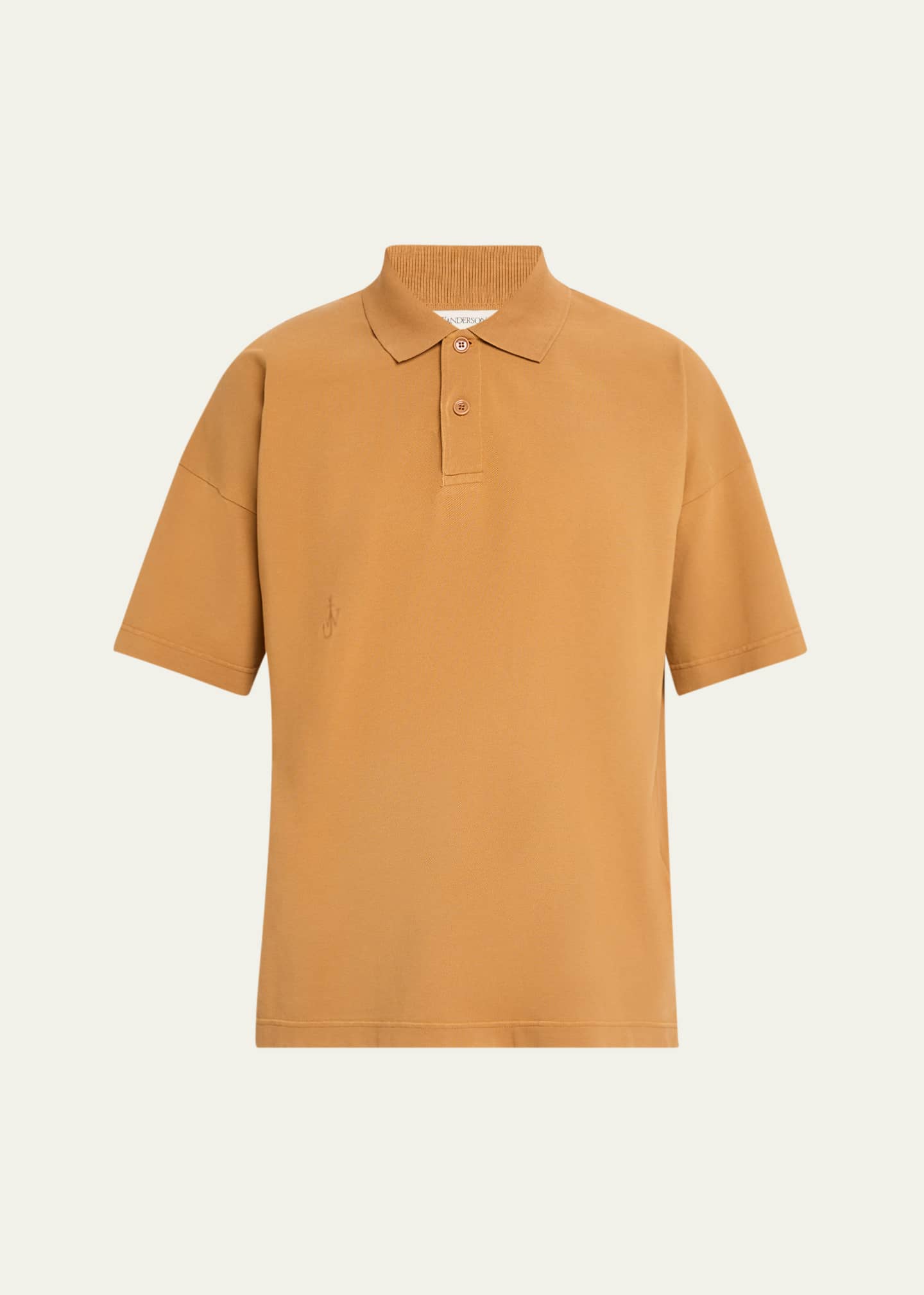 JW Anderson Men's Pique Anchor-Print Polo Shirt Image 1 of 5