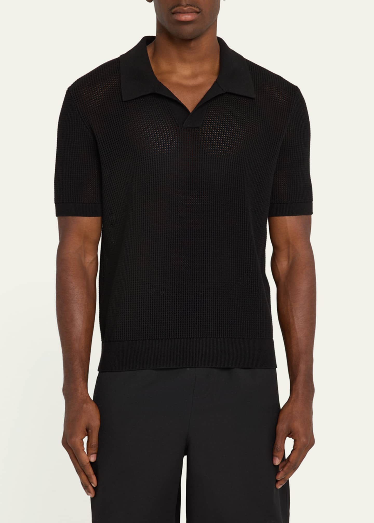 FRAME Men's Mesh Knit Polo Shirt - Bergdorf Goodman