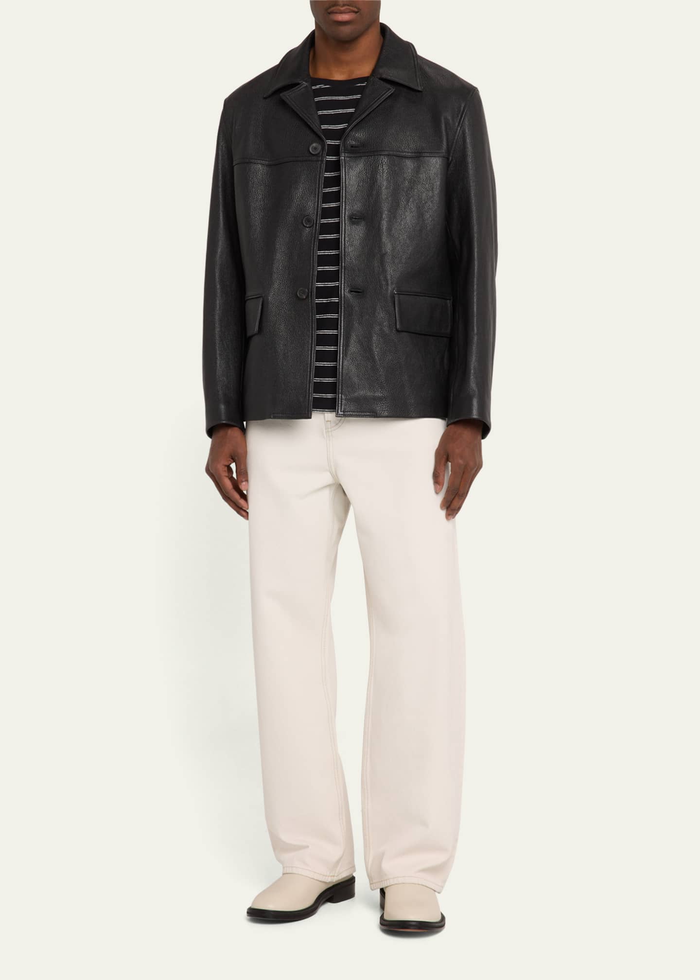 FRAME Men's White Denim Baggy Jeans Image 2 of 5