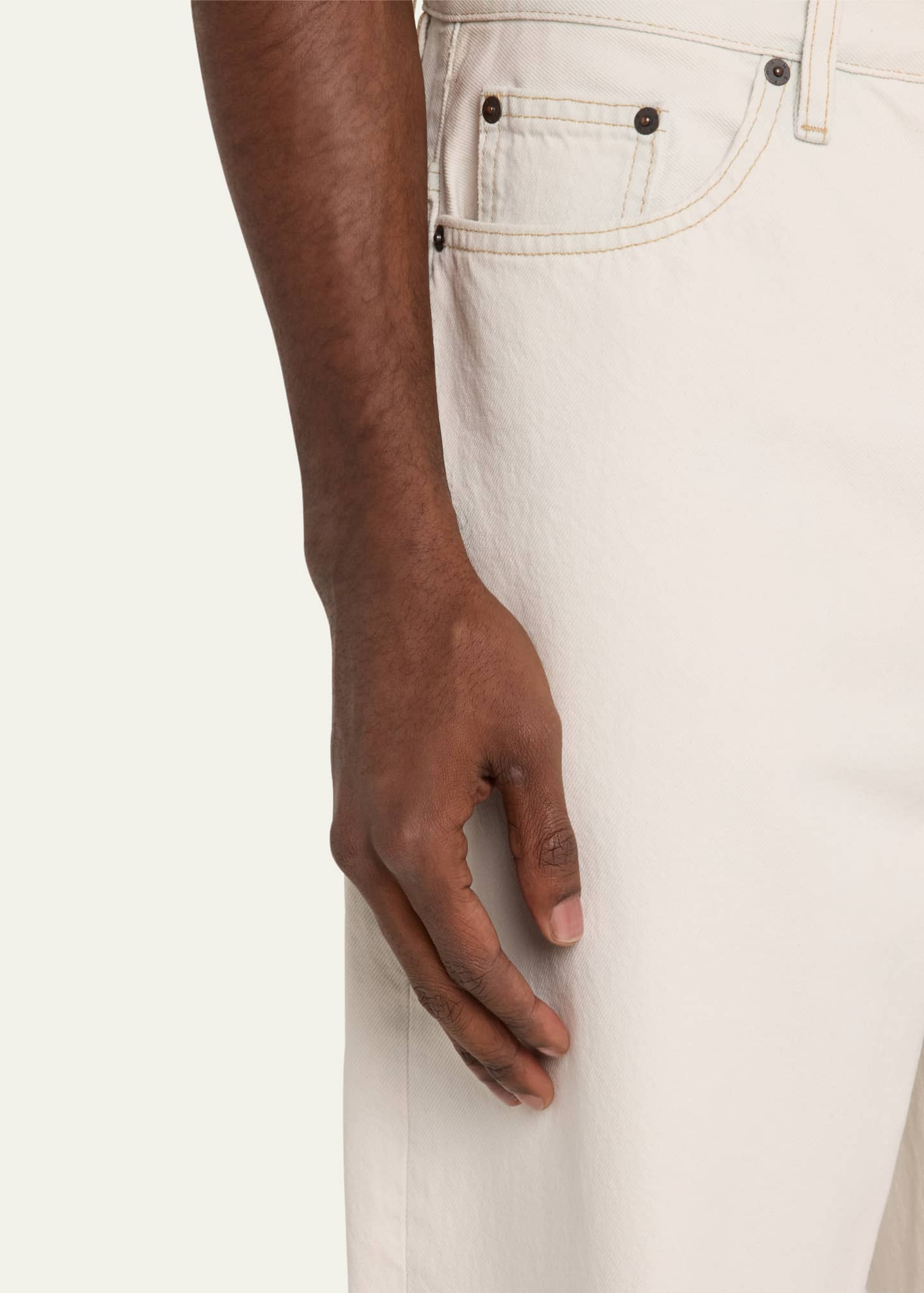 FRAME Men's White Denim Baggy Jeans Image 5 of 5