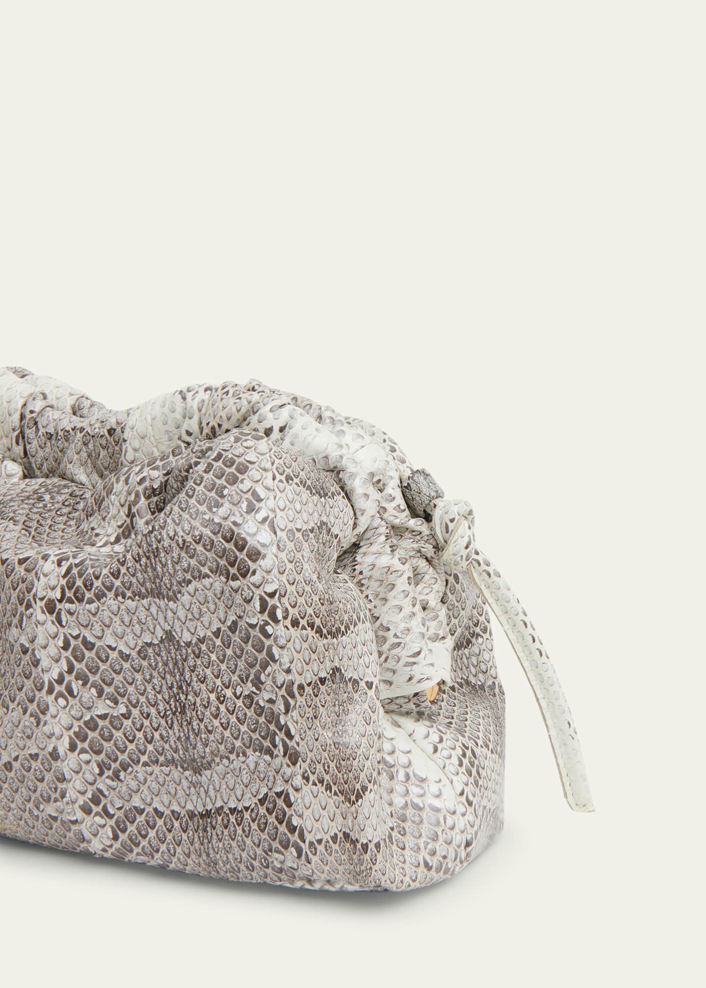 Mansur Gavriel Cloud Mini Snakeskin Clutch Bag Roccia