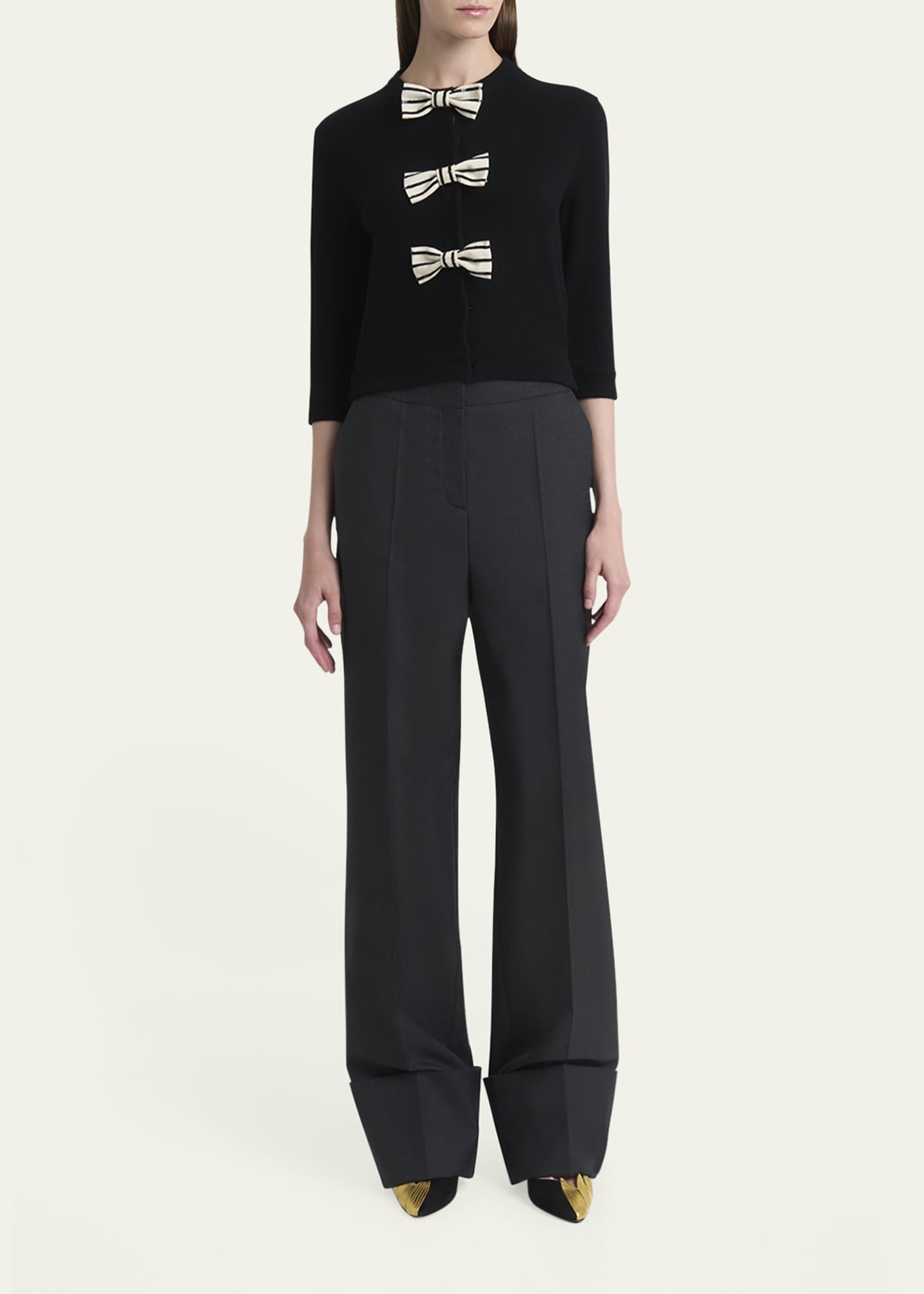 Valentino Garavani Cuffed Wool Trousers Image 2 of 5